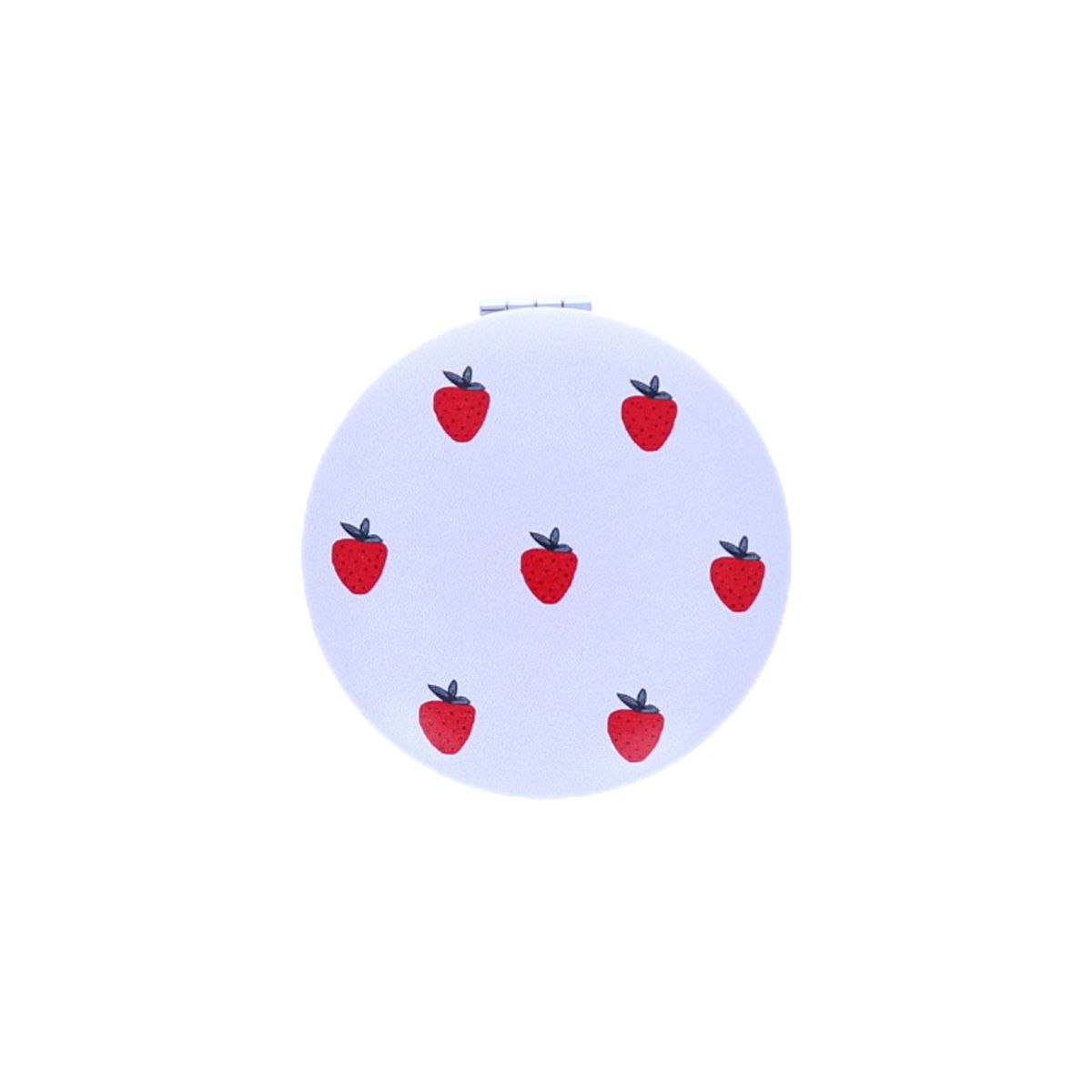 Miroir compact fraises rouge et rose Roodoudou