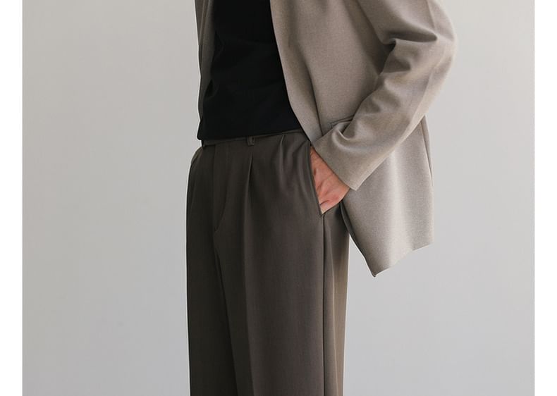 Remeefa - Mid Rise Plain Crop Straight Fit Dress Pants