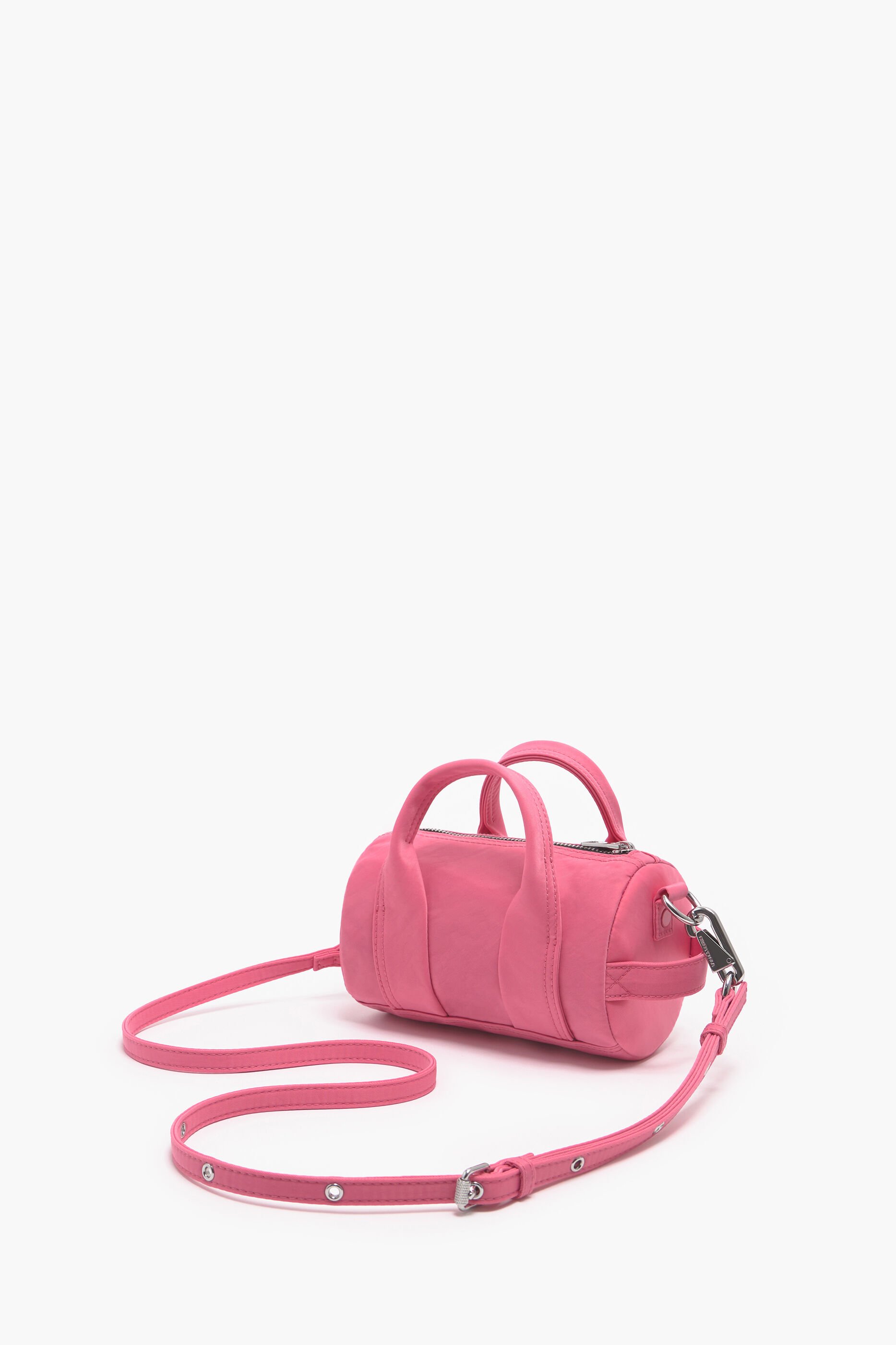 Bolsa cilíndrica rosa de náilon tamanho XS