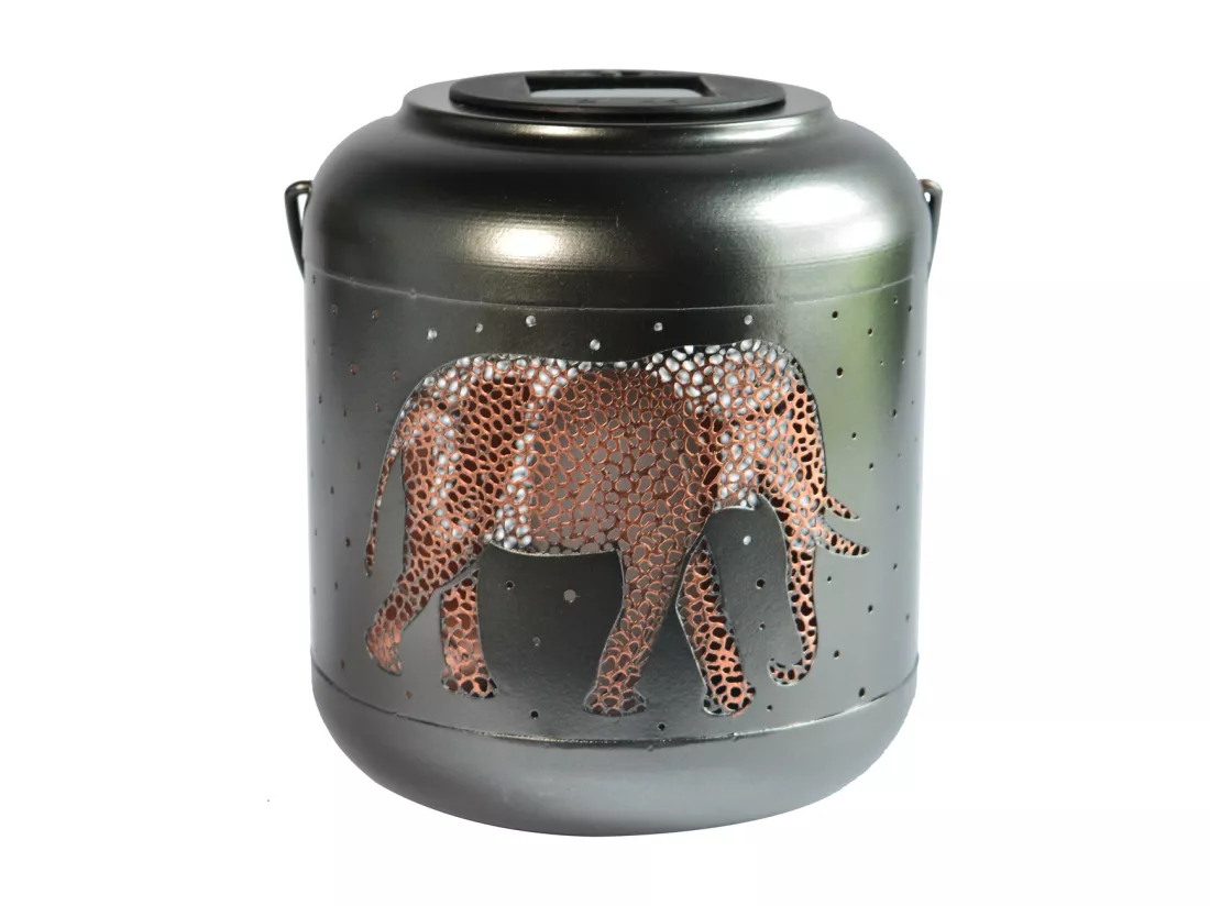 Lanterne métal solaire Jungle 18cm - Orium
