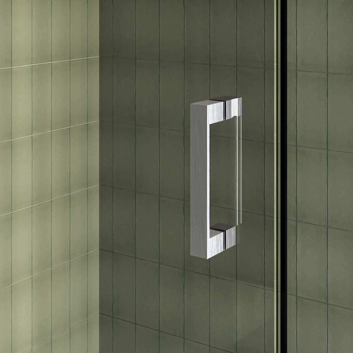 Brauer Void profielloze nisdeur 200cm met draaideur 70cm aan glas RVS geborsteld PVD