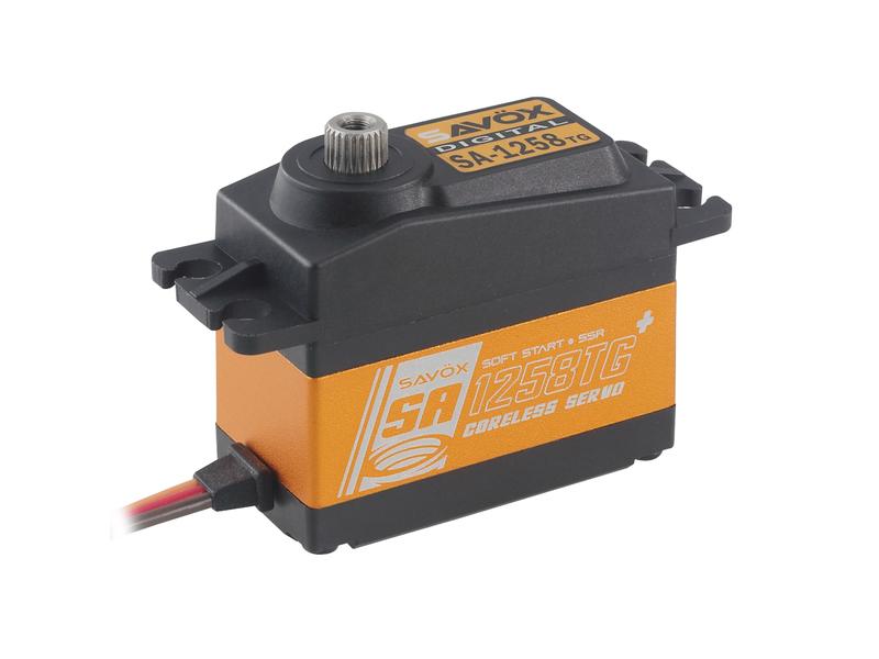 Savöx Standard Servo SA-1258TG  12 kg, 0.08 s, Digital Digitalservo mit Softstart und kugelgelagertem Metallgetriebe (Titan & Aluminium)
