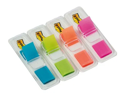 3M 683-4ABP, Rektandel, Blå, Grøn, Orange, Violet, Papir, 11,9 mm, 43,2 mm, 35 ark