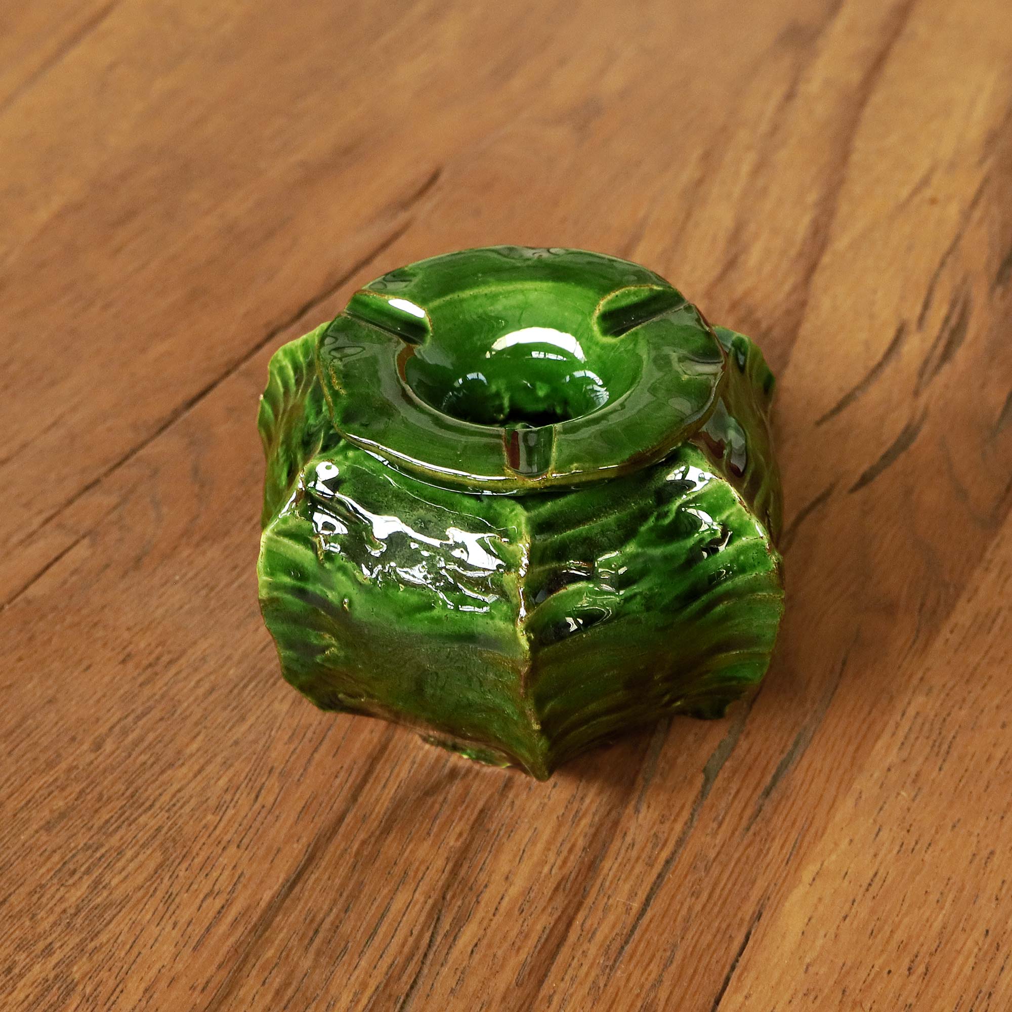 Keramik Aschenbecher grün, Ø 12 cm, H 9 cm von fischer's lagerhaus