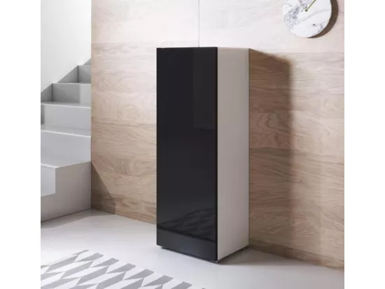Vitrine pour Salon Salle à manger en Blanc et Noir avec 40x29x128cm Luke V1