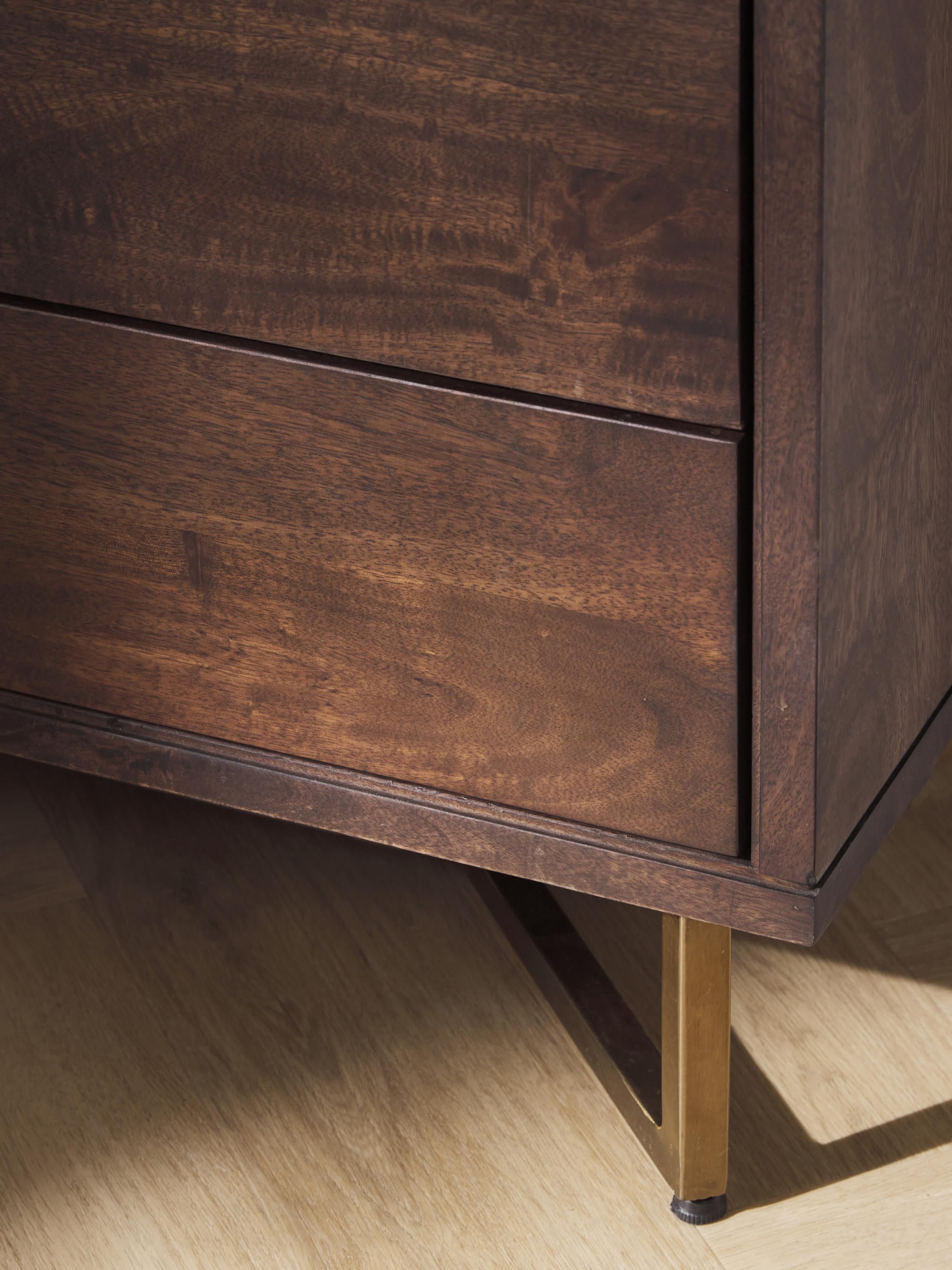 Highboard Luca van mangohout met visgraatmotief