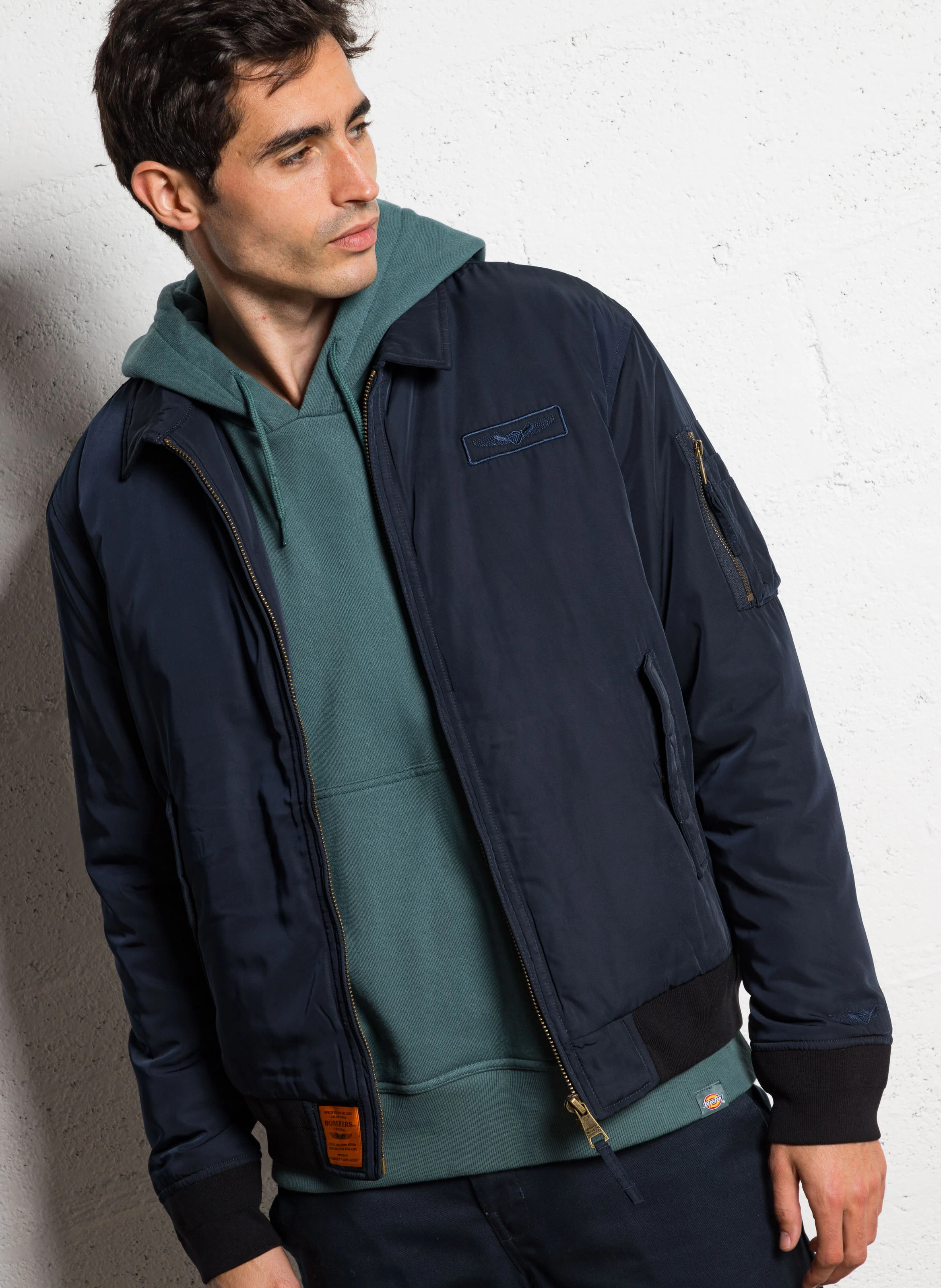 CORNELL - Blouson col à revers droit | Bleu