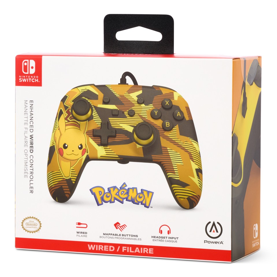 PowerA Enhanced Wired Controller - Nintendo Switch - Camo Storm Pikachu