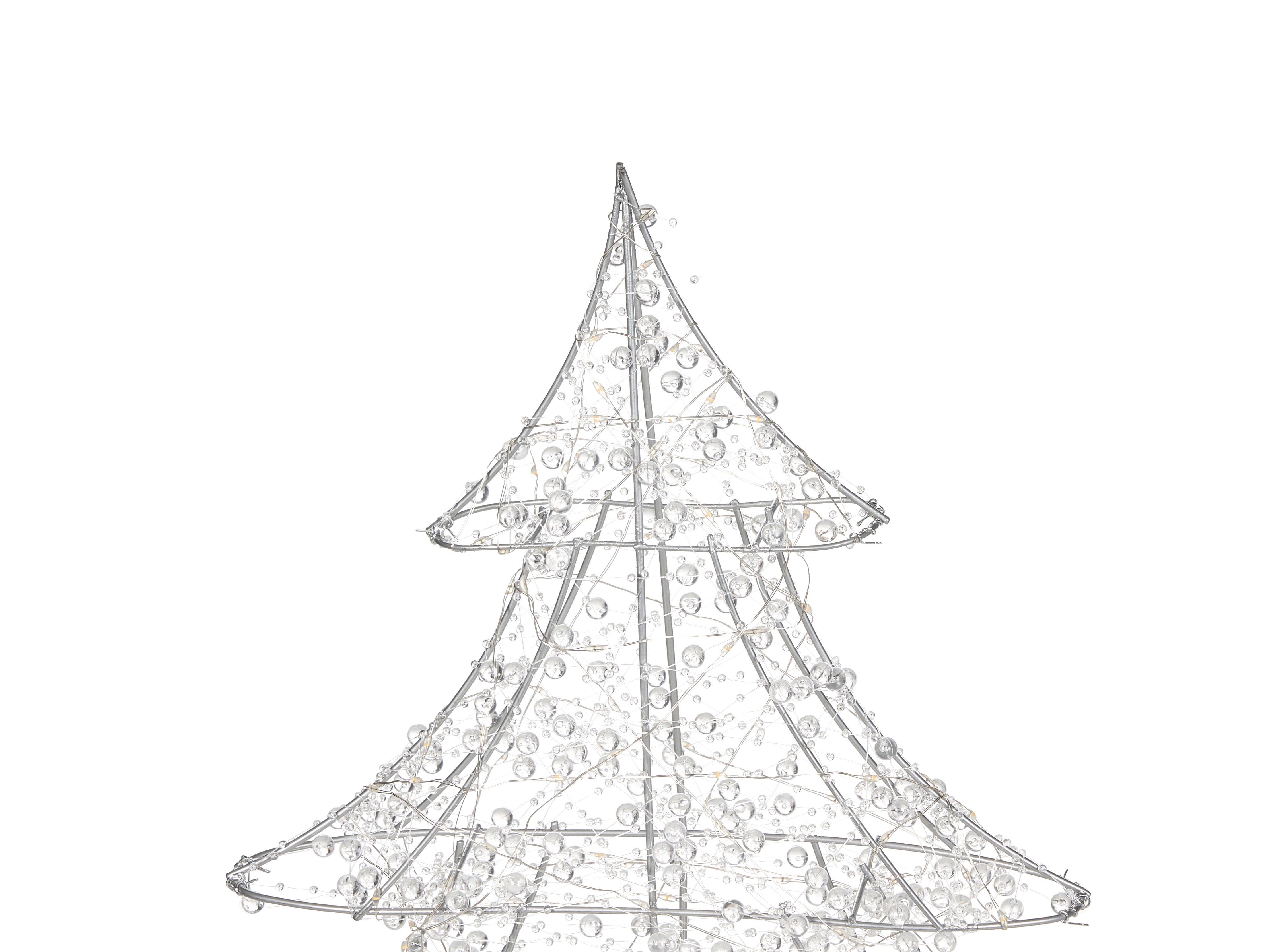 Buitendecoratie LED BLONDUOS Kerstboom 60 cm Zilver