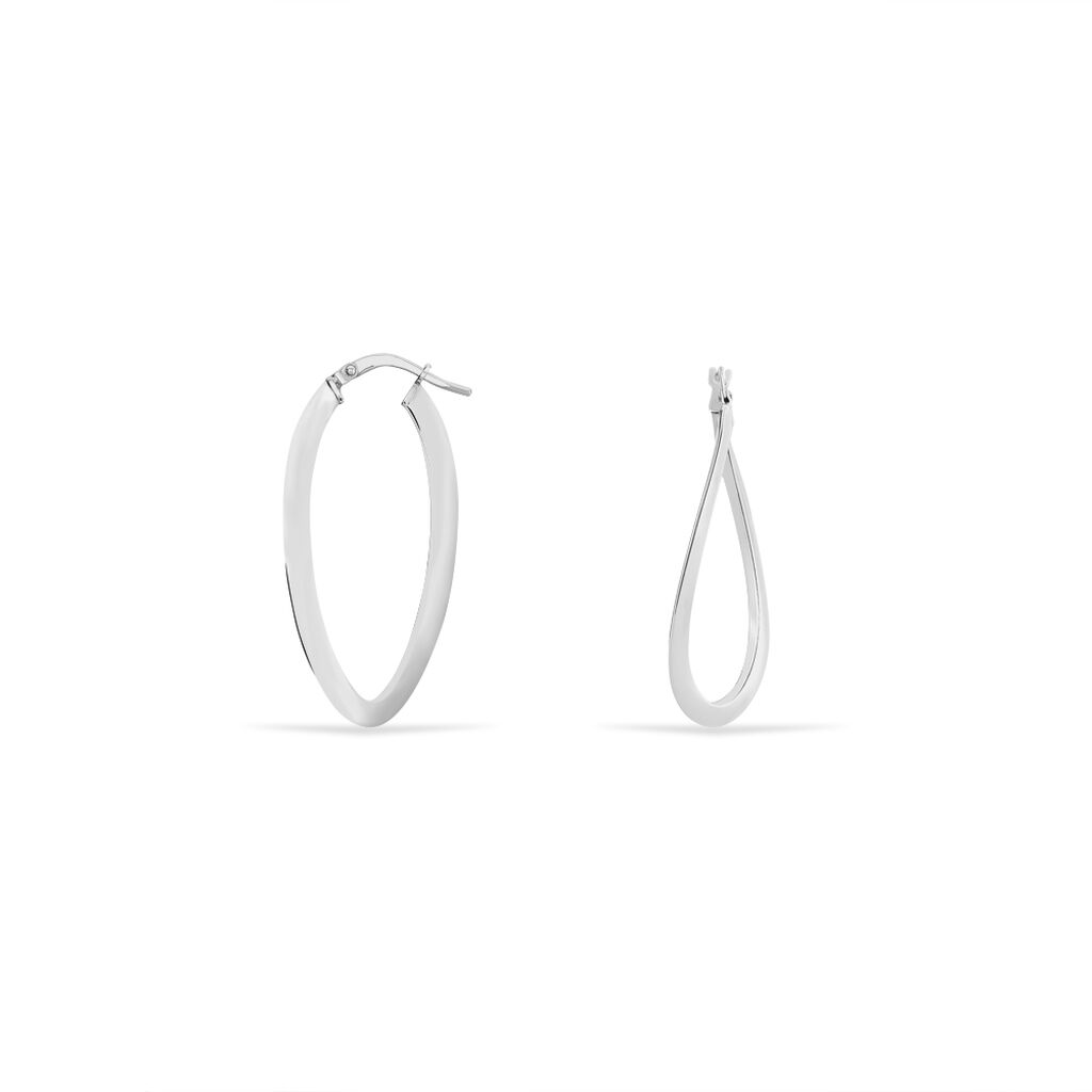 Créoles Argent Blanc Olivia