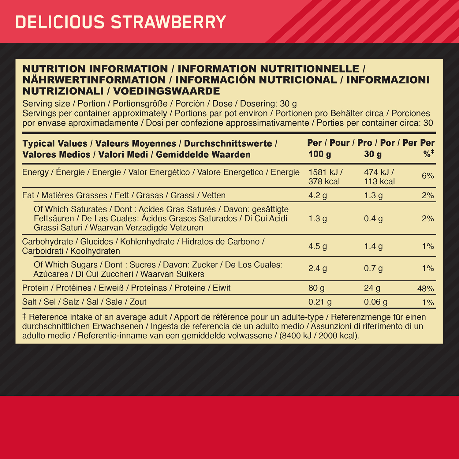 Optimum Nutrition Whey Protein Gold Standard 908 g Strawberry