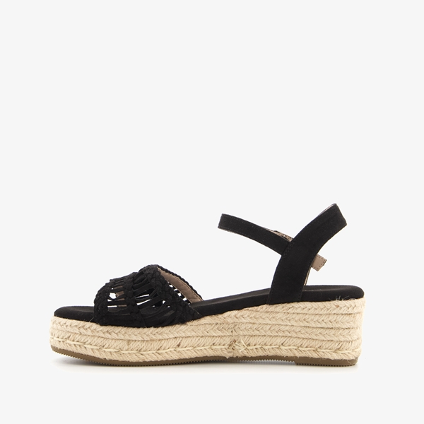 Blue Box dames espadrilles met sleehak zwart/beige