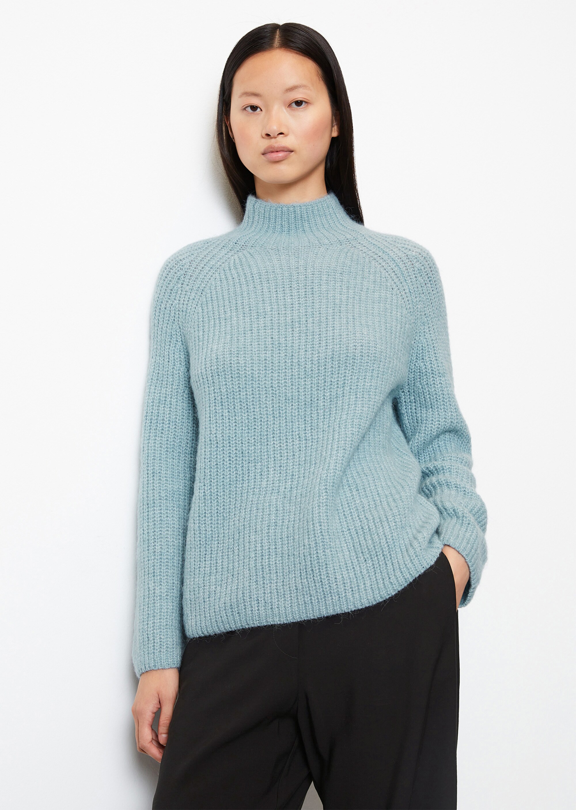 Pullover looseaus flauschigem Schurwolle-Alpakawolle-Mix