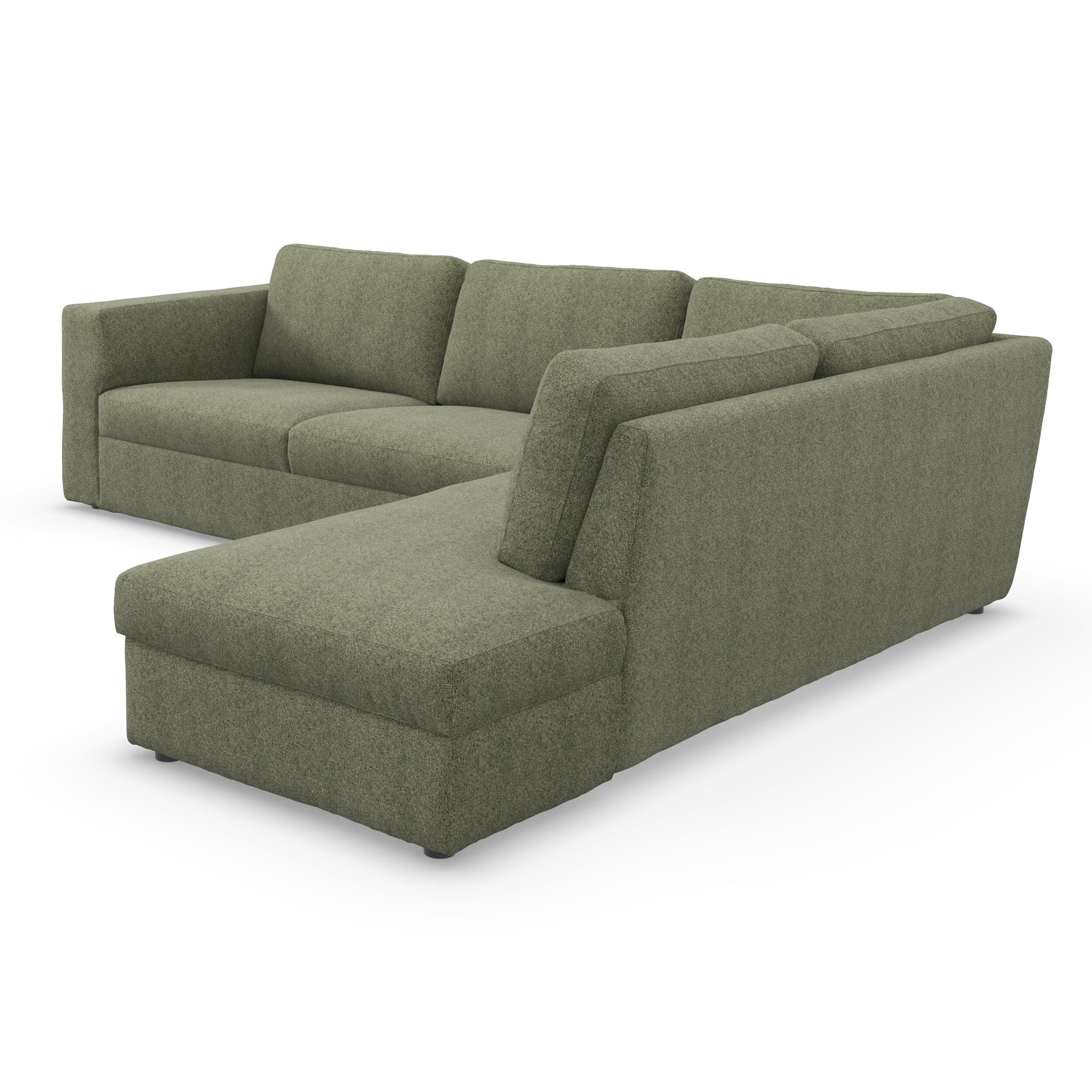 Lean højrevendt hjørnesofa med pufafslutning