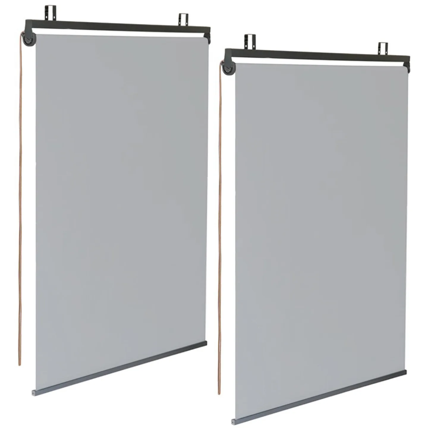 Lot de 2 stores enrouleurs L.124 x H. 225 CM pour pergola gris clair