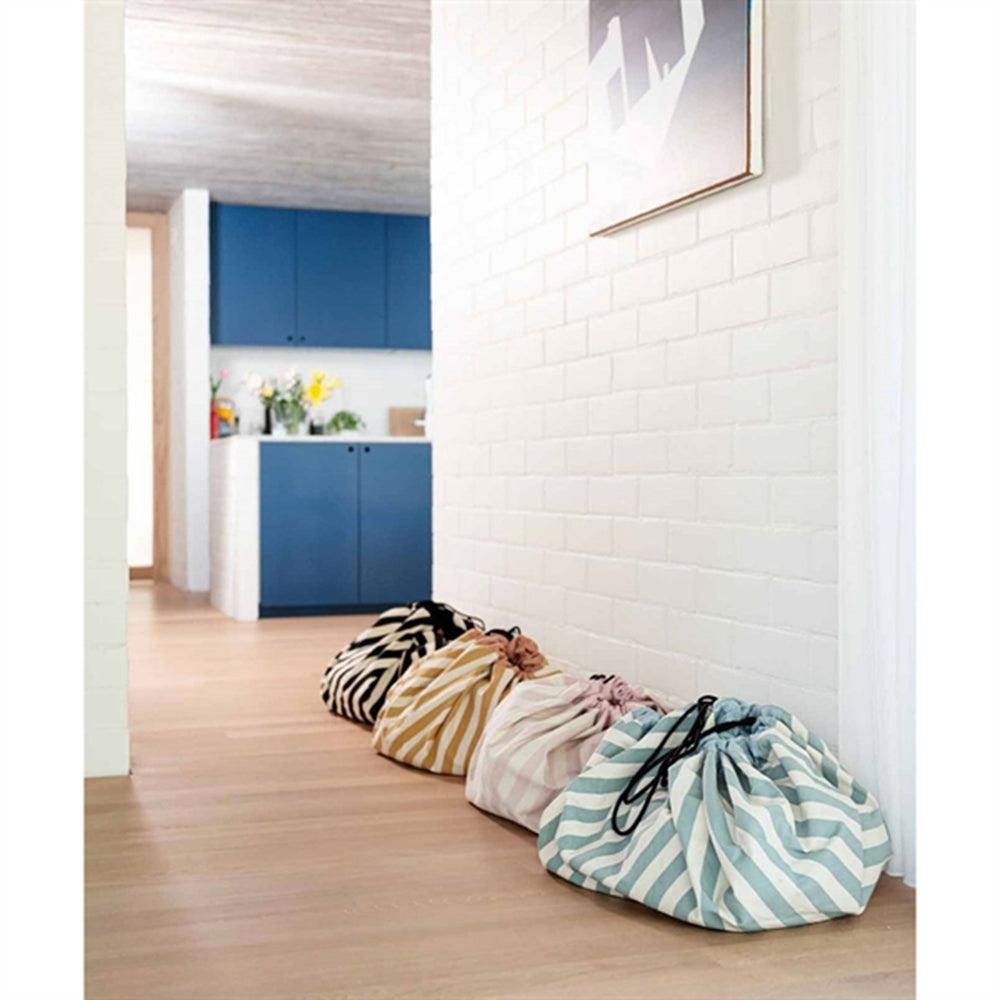 2-i-1 Legetæppe Stripes mustard - Play&Go