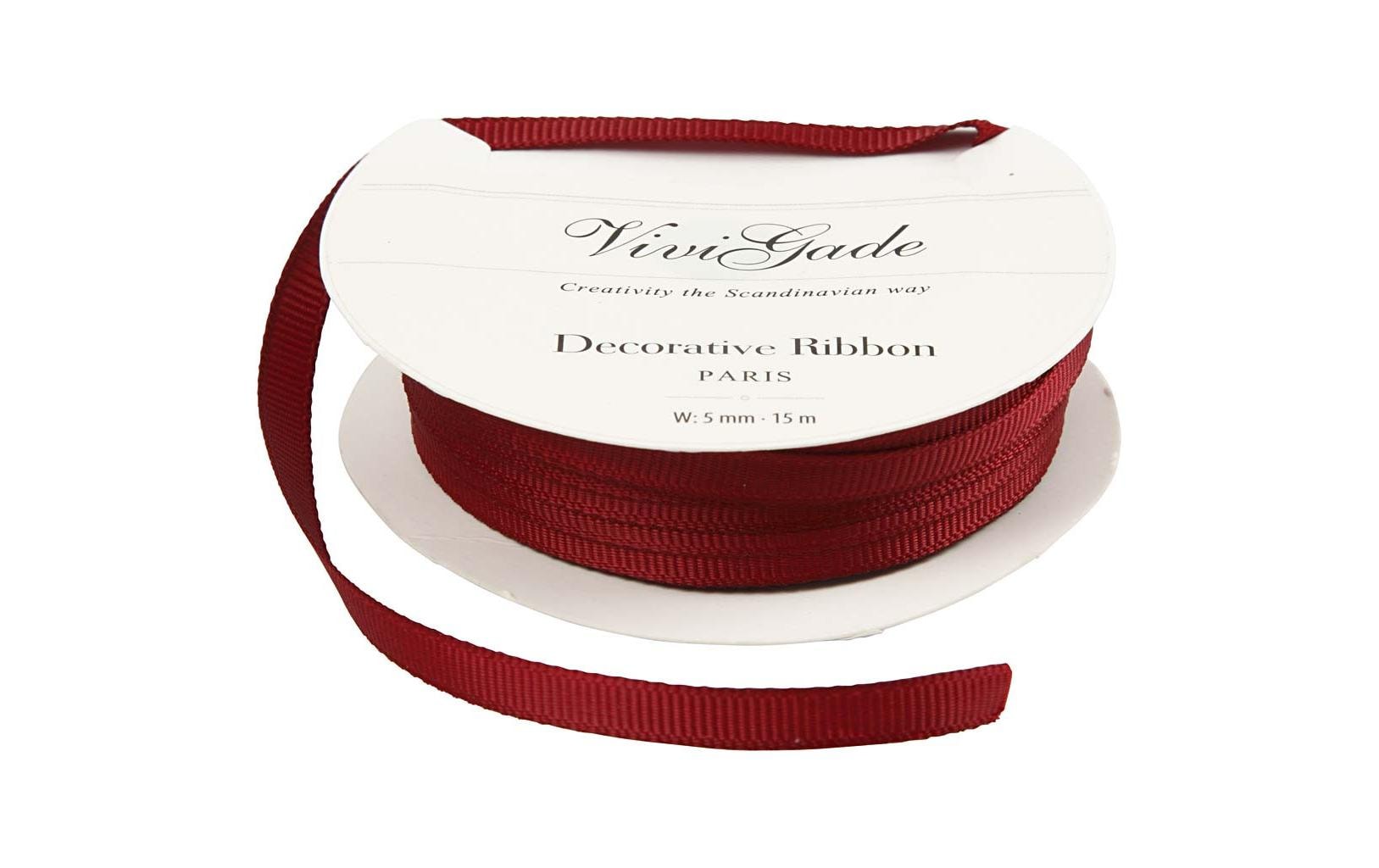 Textilband 6 mm x15 m, RotGeschenkband zur Dekoration von Präsenten