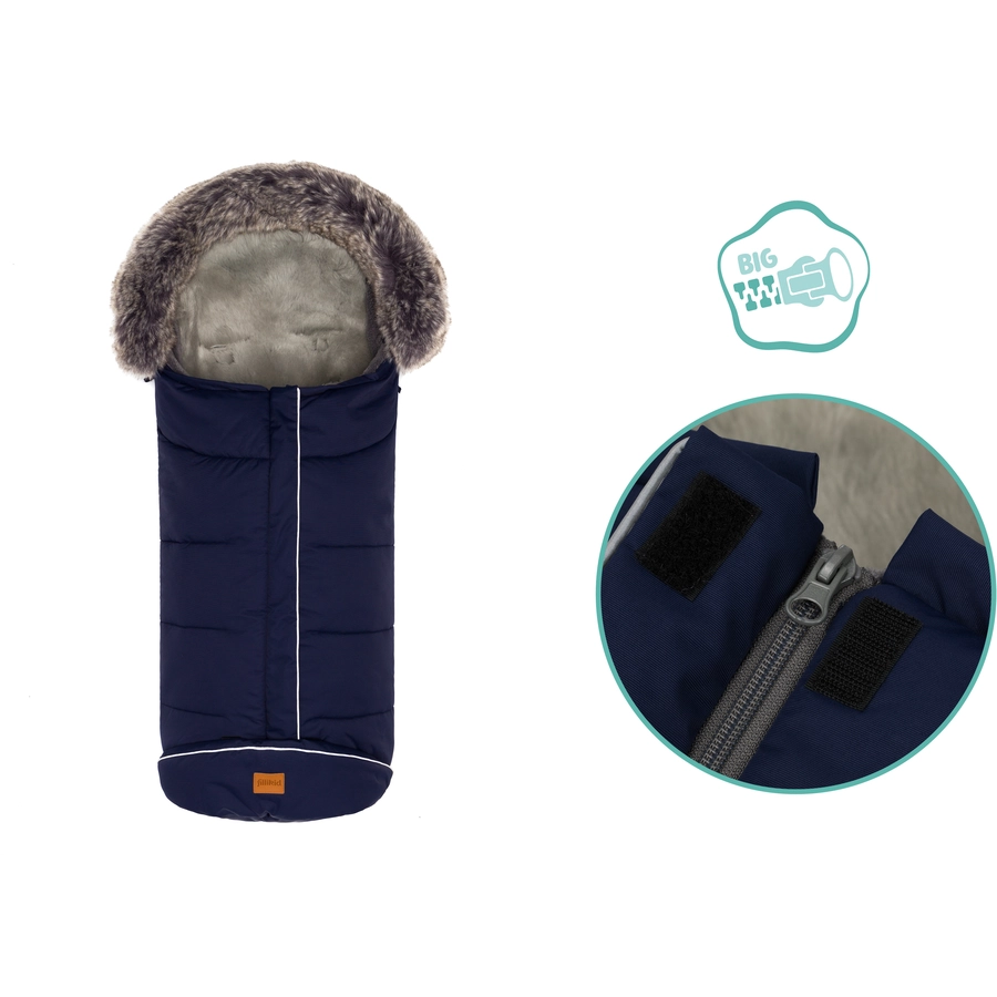 fillikid Winterfußsack Mavensi mit Lammfelleinlage navy