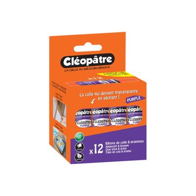 Cléopâtre Cléostick - 12 bâtons de colle violet - 8 gr