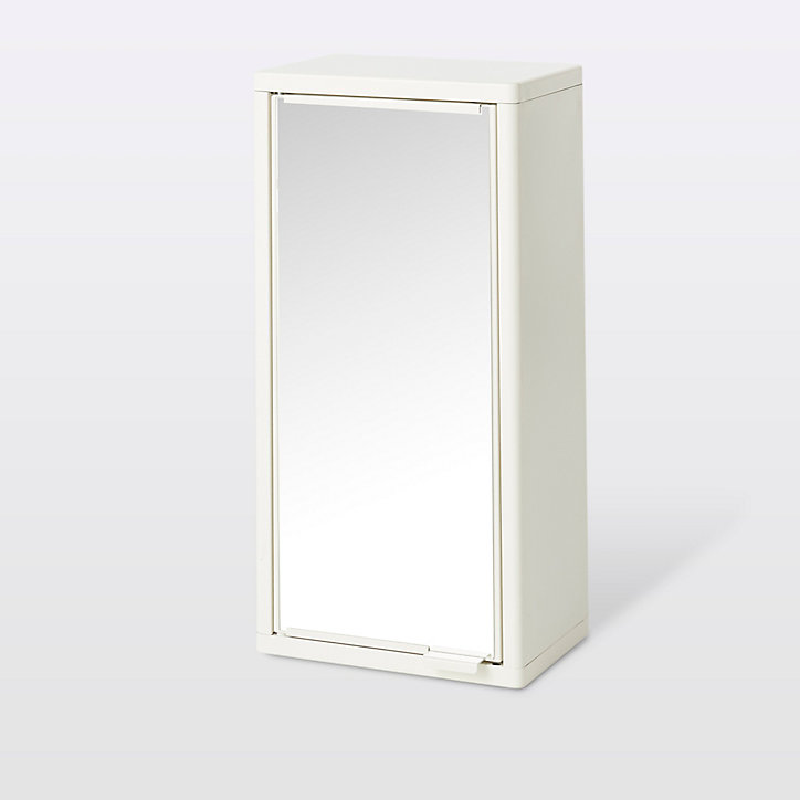 Armoire à pharmacie avec porte miroir GoodHome Saranda métal blanc L. 30 x H. 60 x P. 20 cm