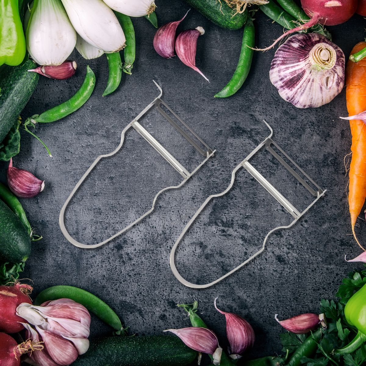 Lot de 2 rasoirs à légumes Castor en inox Fackelmann