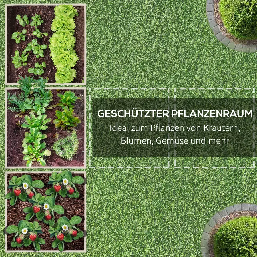 Outsunny Gartenbeet mit offenem Boden natur