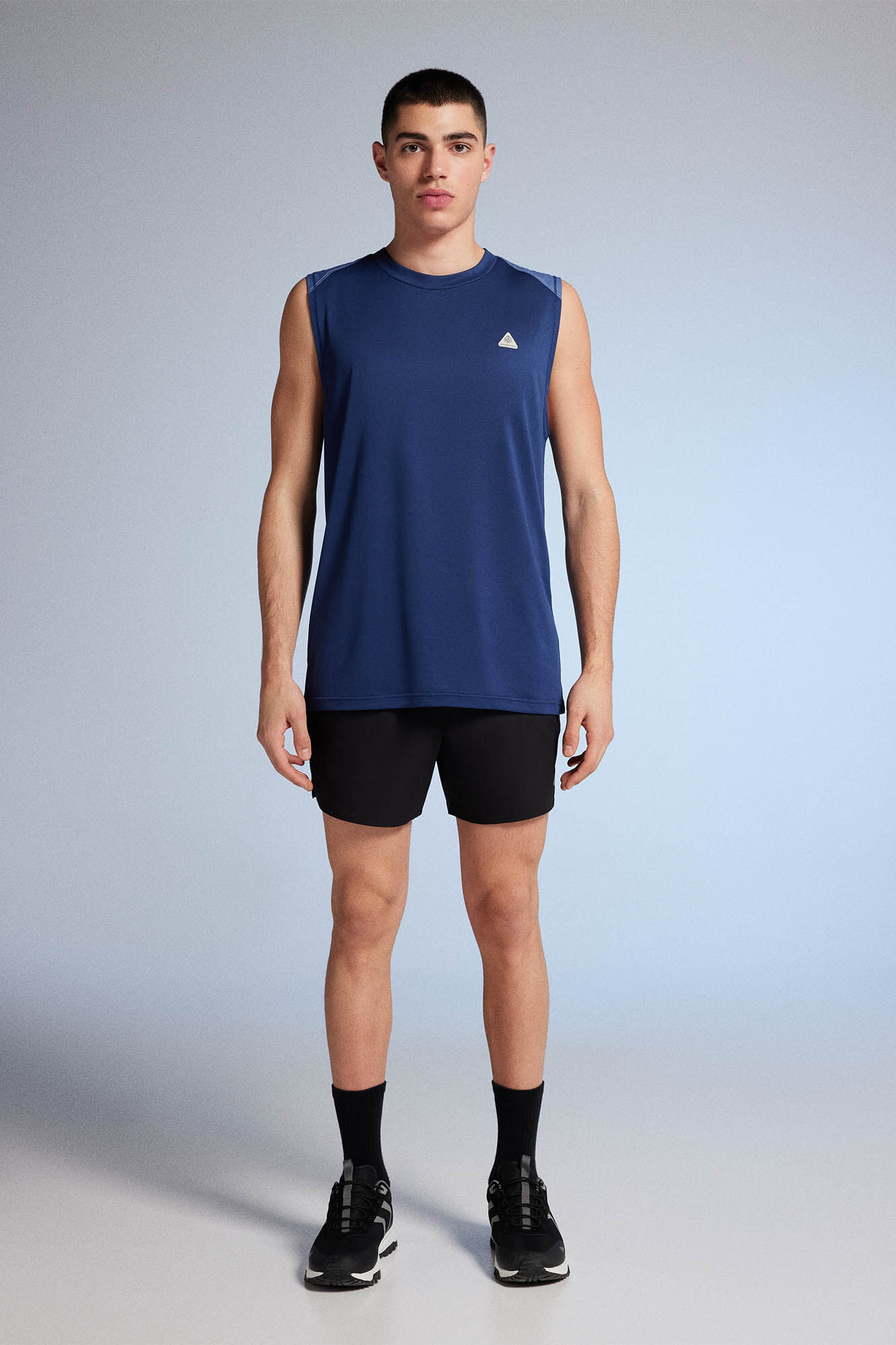 Camiseta sem mangas para atividades ao ar livre - Azul Médio