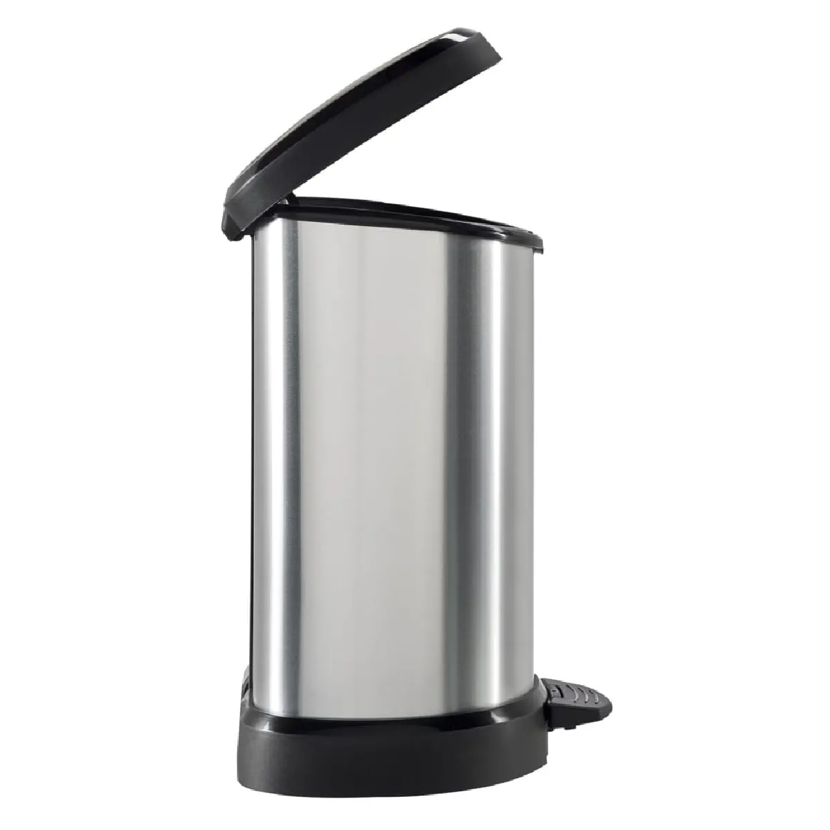 Curver Poubelle à pédale Deco D - 15L - Argenté