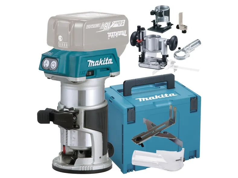 Makita DRT50ZJX5 Batteridrevet fræser 6- 8mm, 10.000 - 30.000 omdrejninger/min
