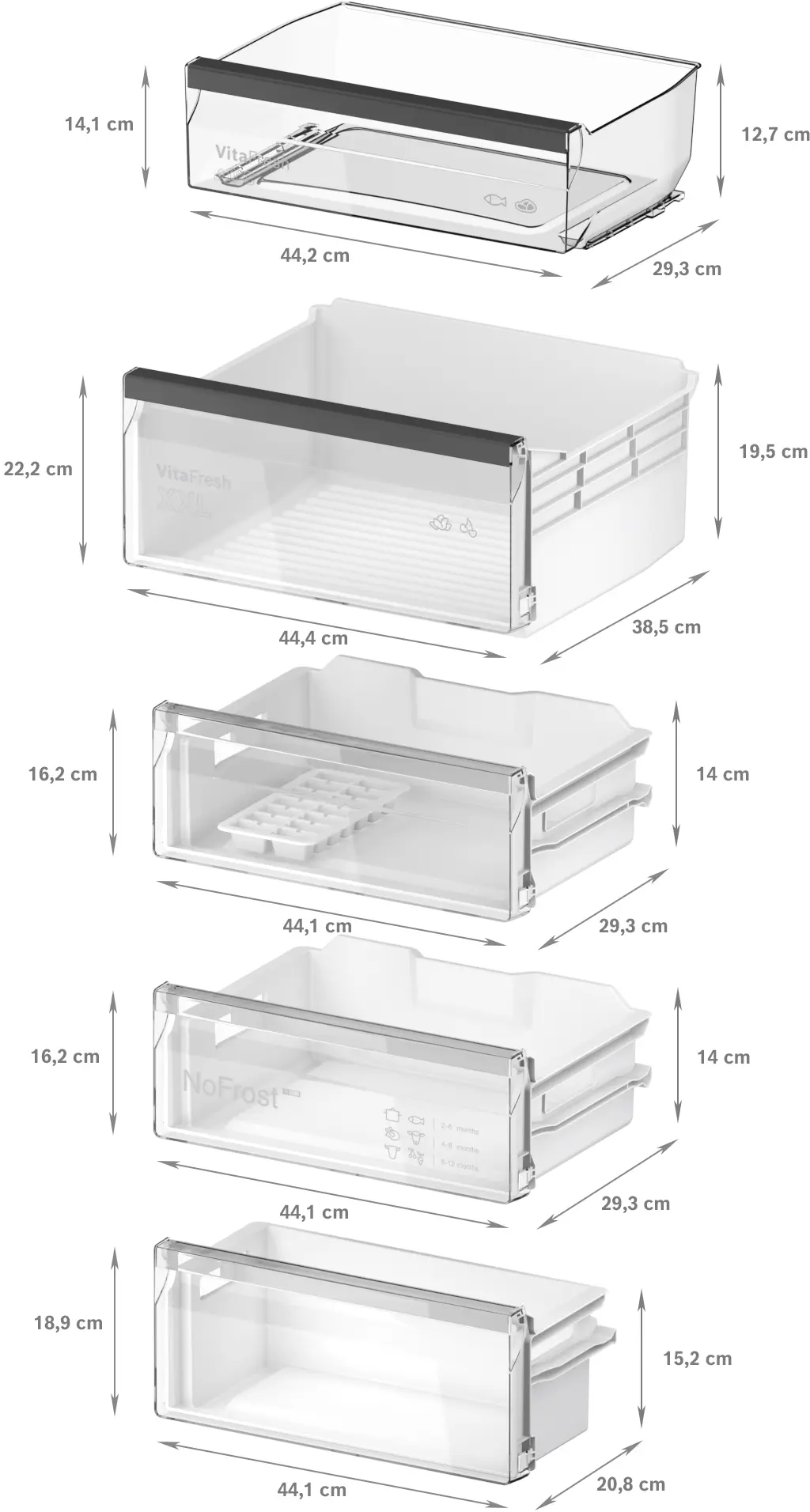 Serie 4 Inbouw koel-vriescombinatie 193.5 x 55.8 cm Vlakscharnier