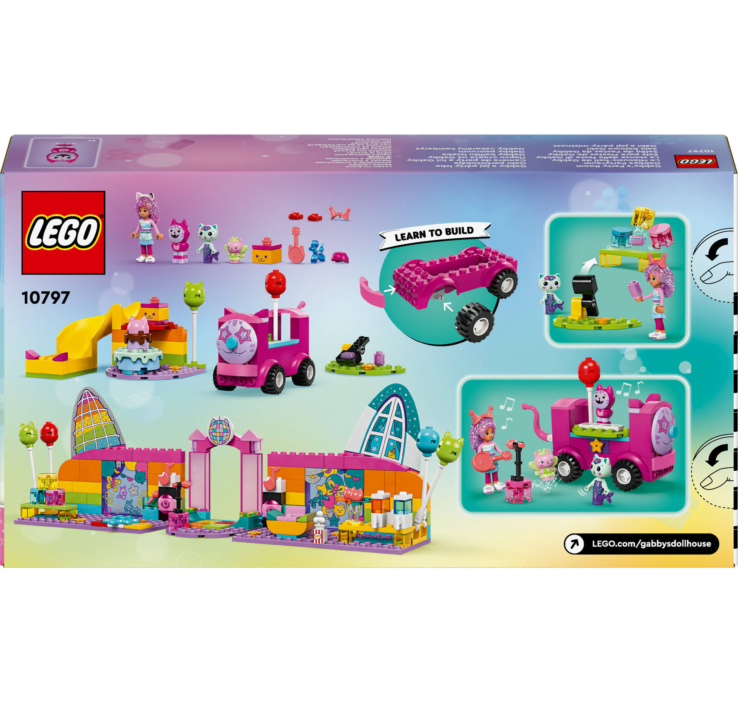 LEGO 4+ Gabby's poppenhuis Gabby's feestkamer Bouwpakket voor Kinderen met Dieren 10797