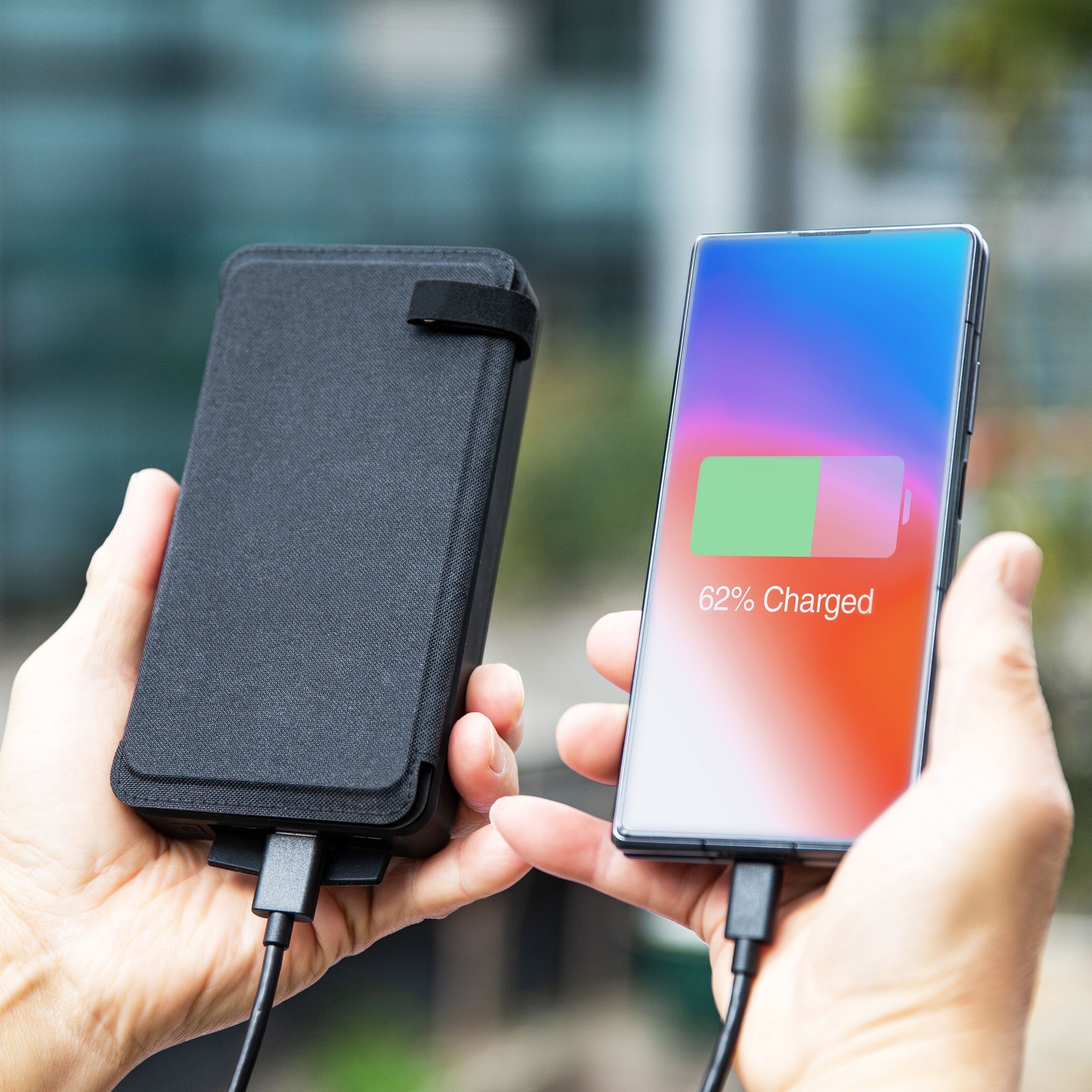 Linocell Powerbank med solcellelading 16 000 mAh