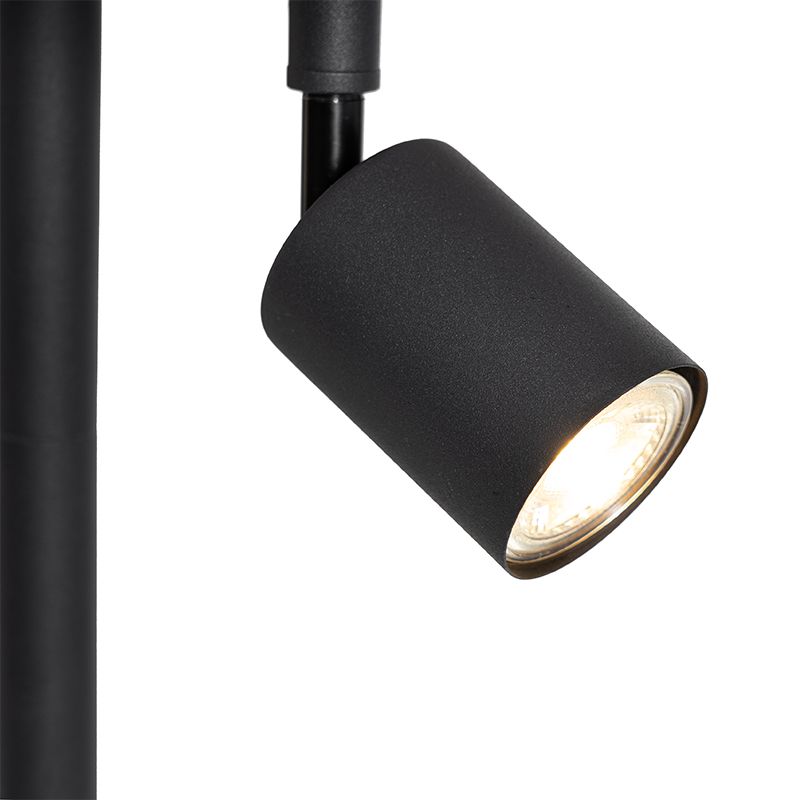 Vloerlamp zwart met gouden binnenkant en leeslamp - Jelena