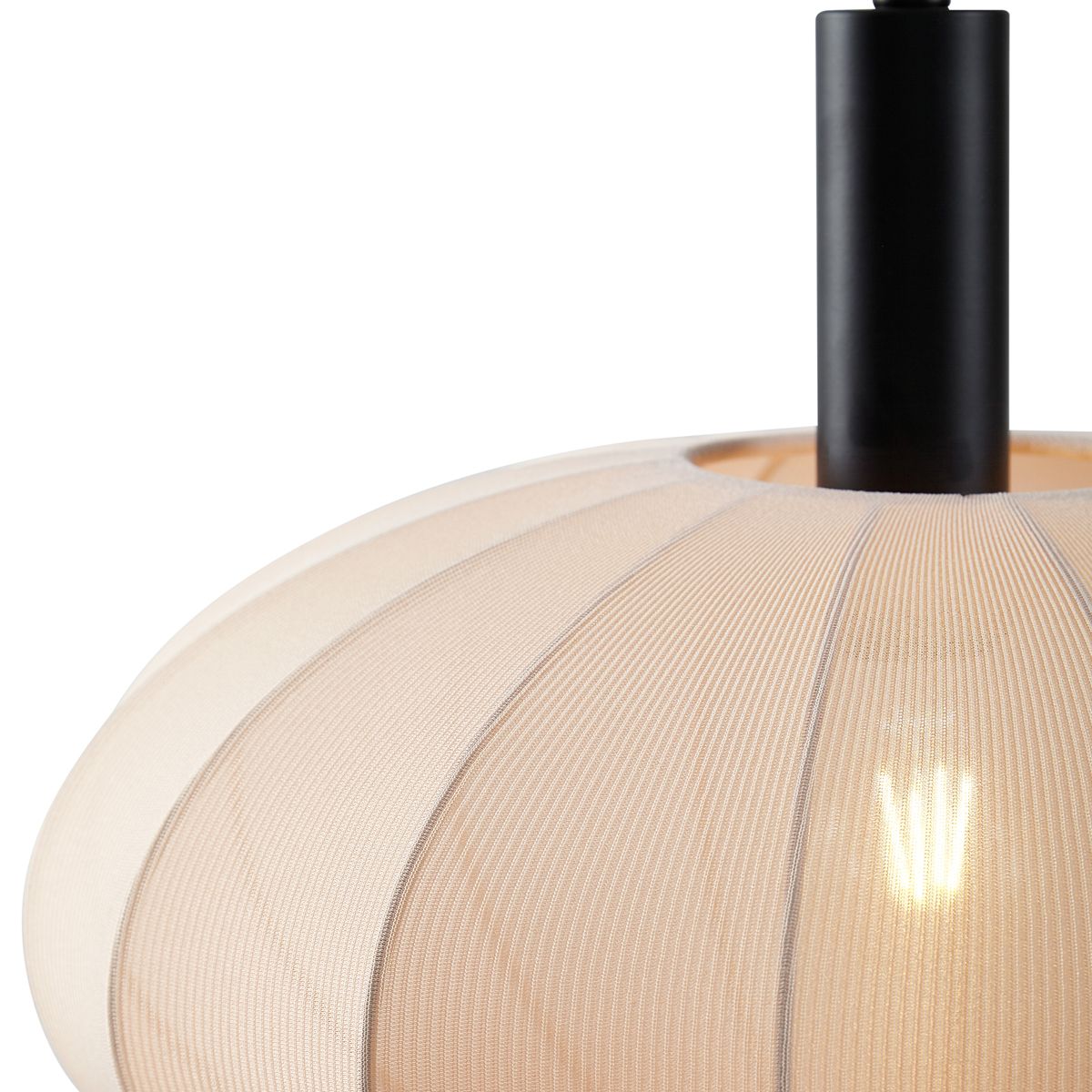 Japandi hanglamp zwart met bruine stoffen kap 3-lichts - Bida