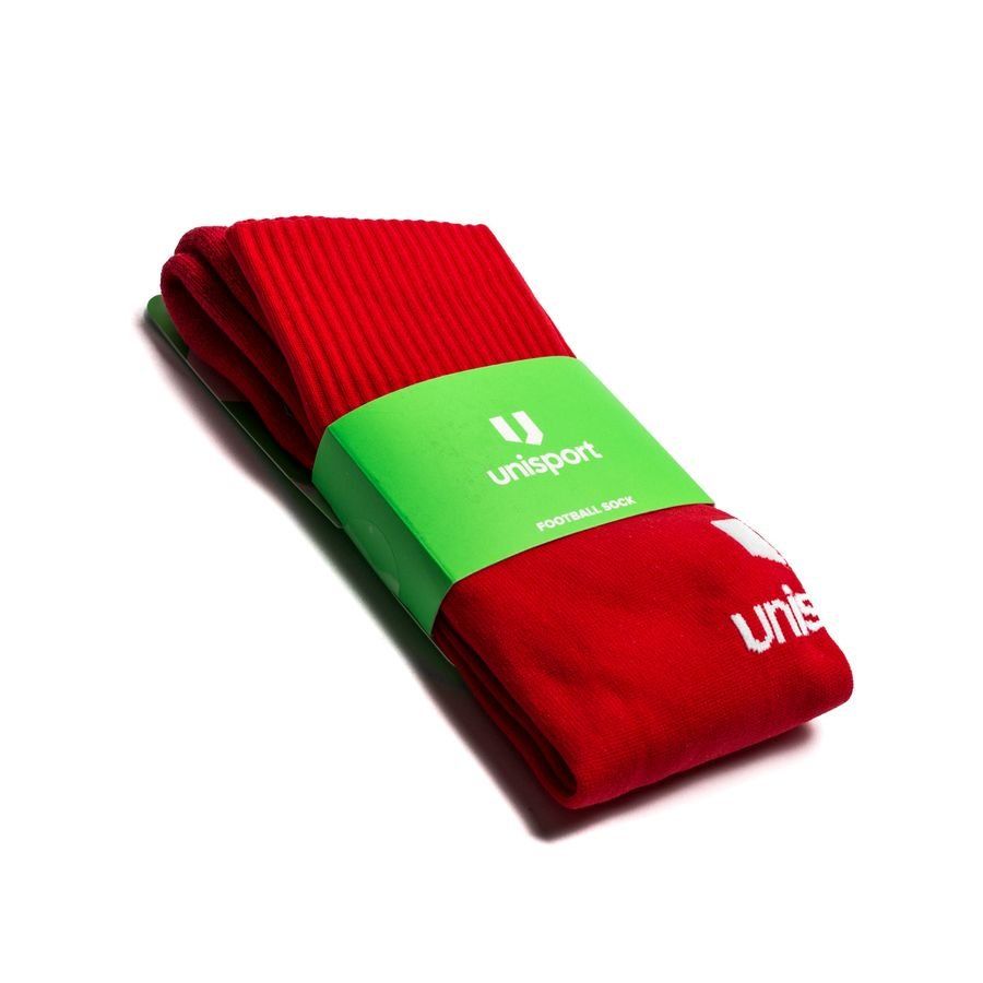 Unisport Chaussettes de Football Knitted Logo - Rouge/Blanc
