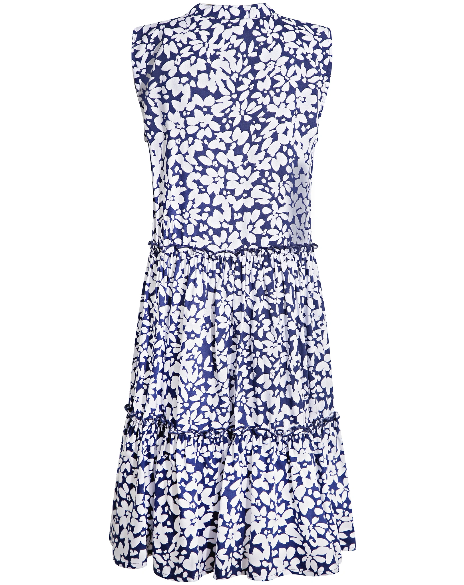 Kleid WHITE FLOWERS ärmellos in navy