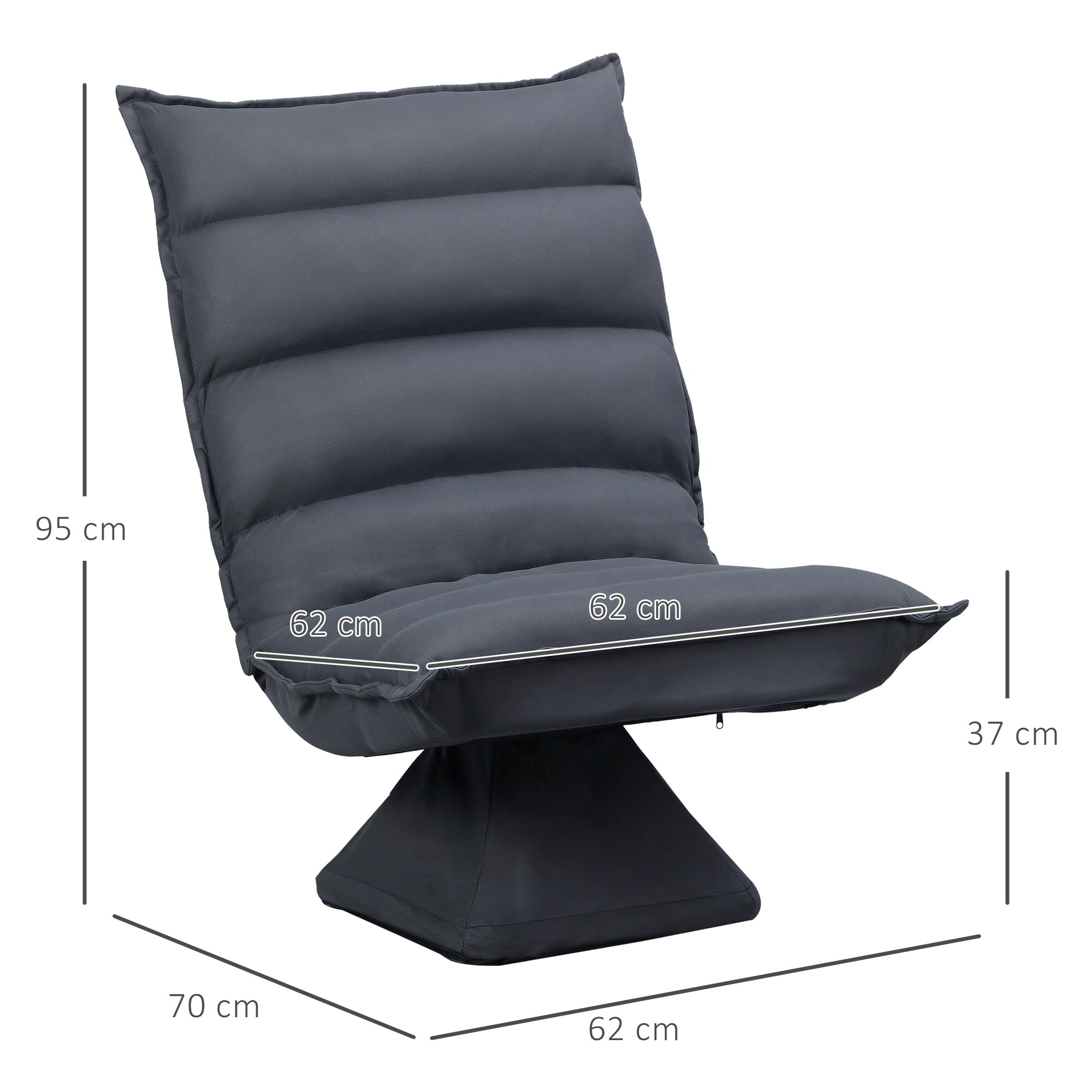 HOMCOM Bodensessel mit Sockel 62L x 62B x 95H cm