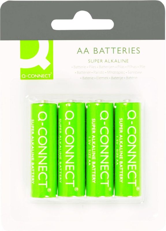 Q-Connect - Alkalische Batterijen - AA - 4 Stuks - 1,5 Volt - 2140 mAh