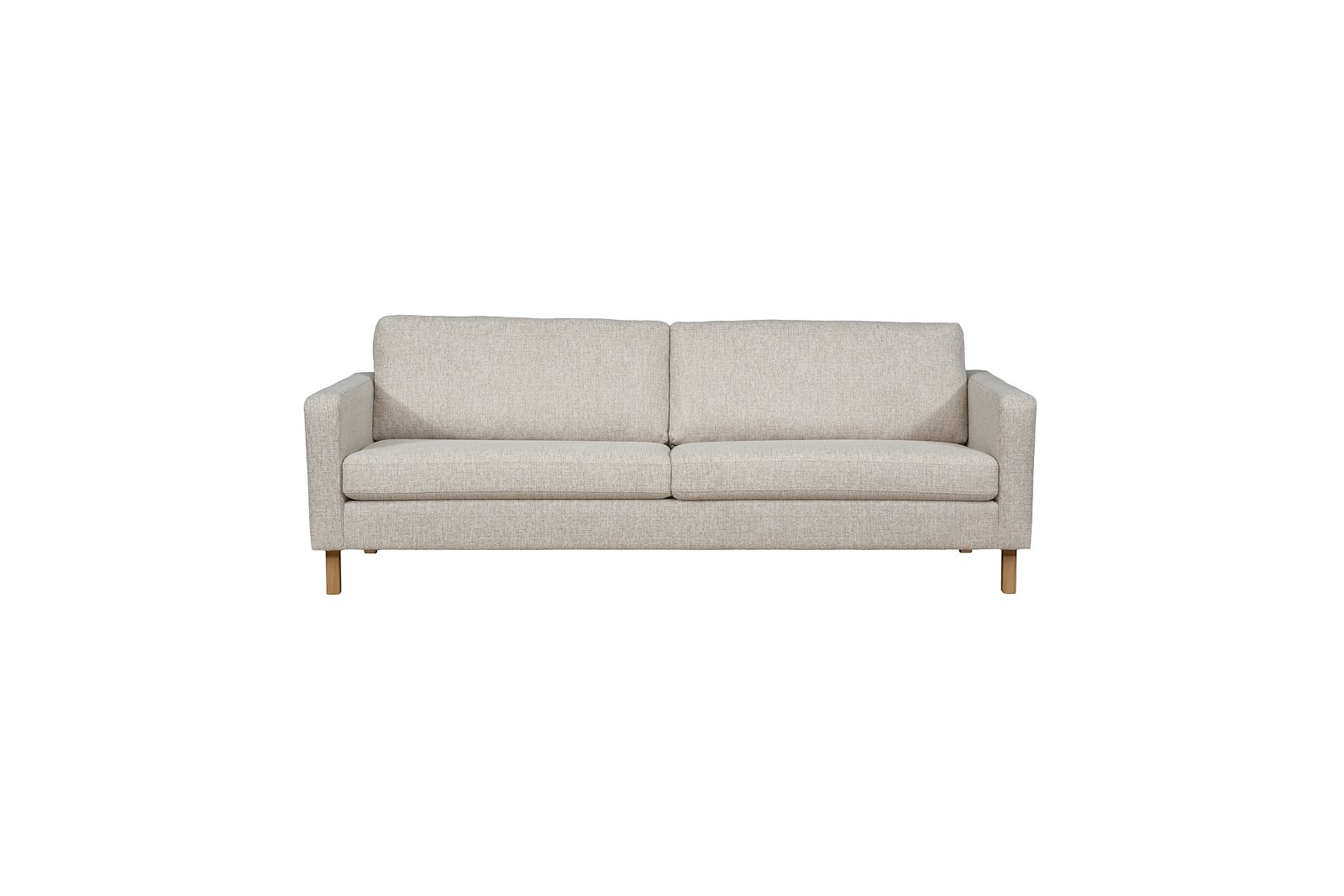 Mandal 3,5-seter Tekstil Nivus 203 Lin Creme. Arm 16, Duo puter, Firkantet ben 16 cm Natur. Skum