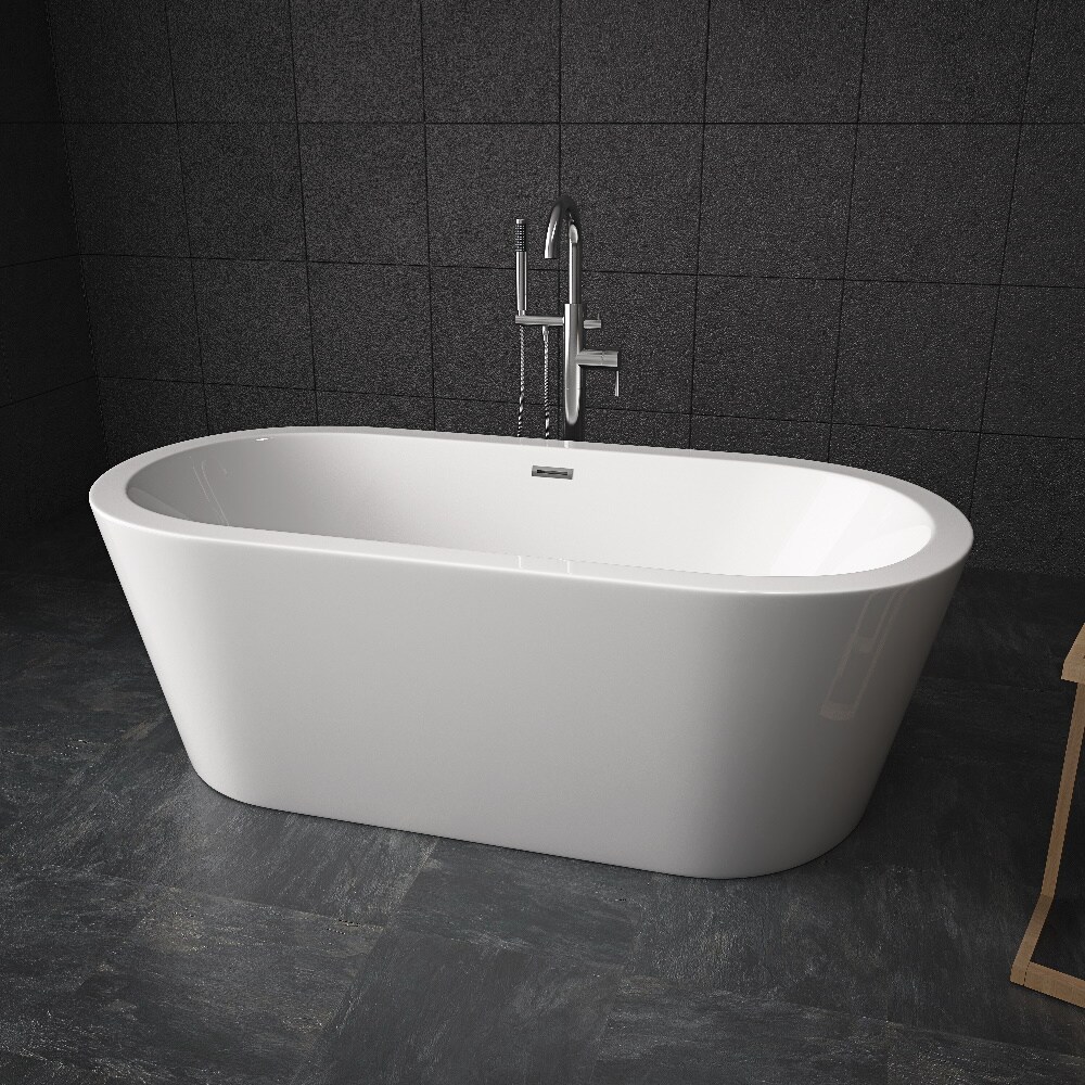 TroniTechnik® Freistehende Badewanne PIPERI Maße ca. 168 x 80 x 60cm Wanne - Füllmenge 210 Liter, aus Acryl mit Siphon