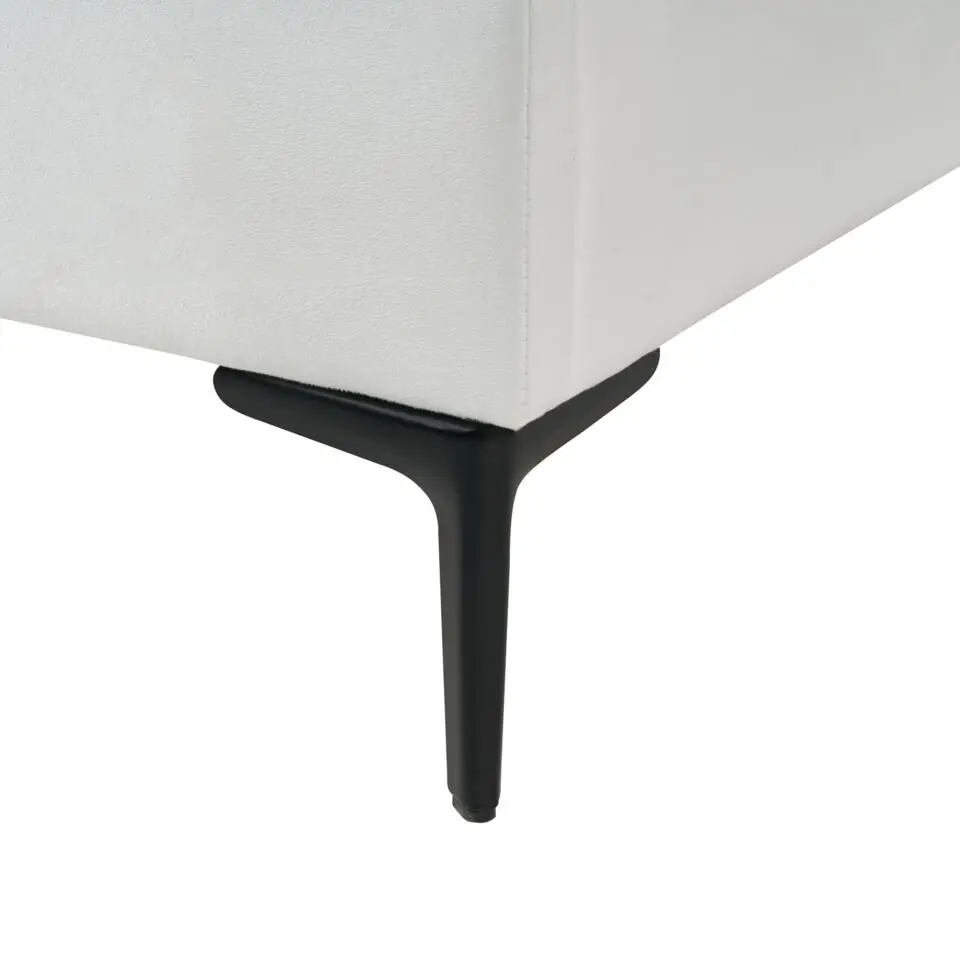 RUBIAN - Bed met LED - Wit - 90 x 200 cm - Fluweel