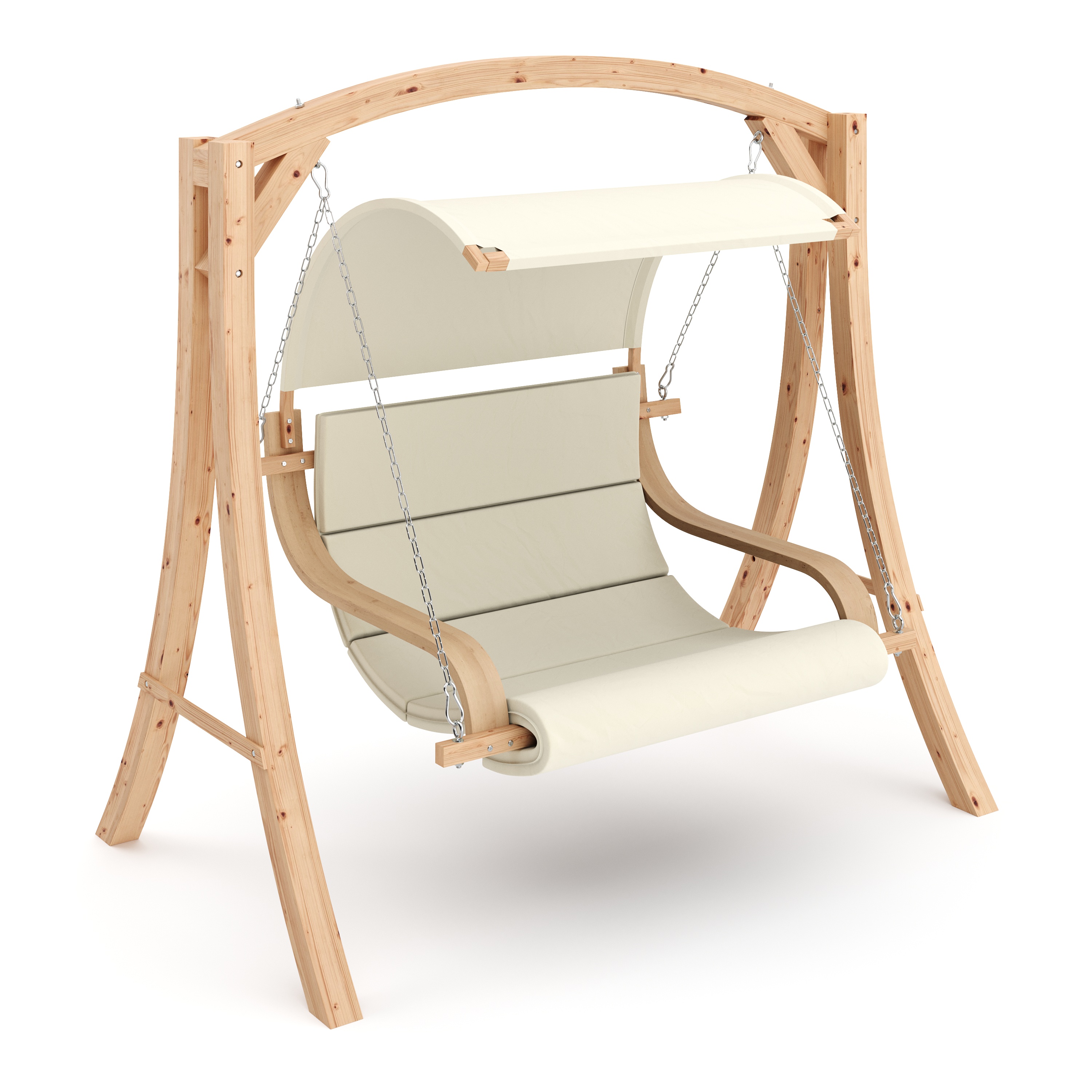 Hollywoodschaukel Holz beige/nature