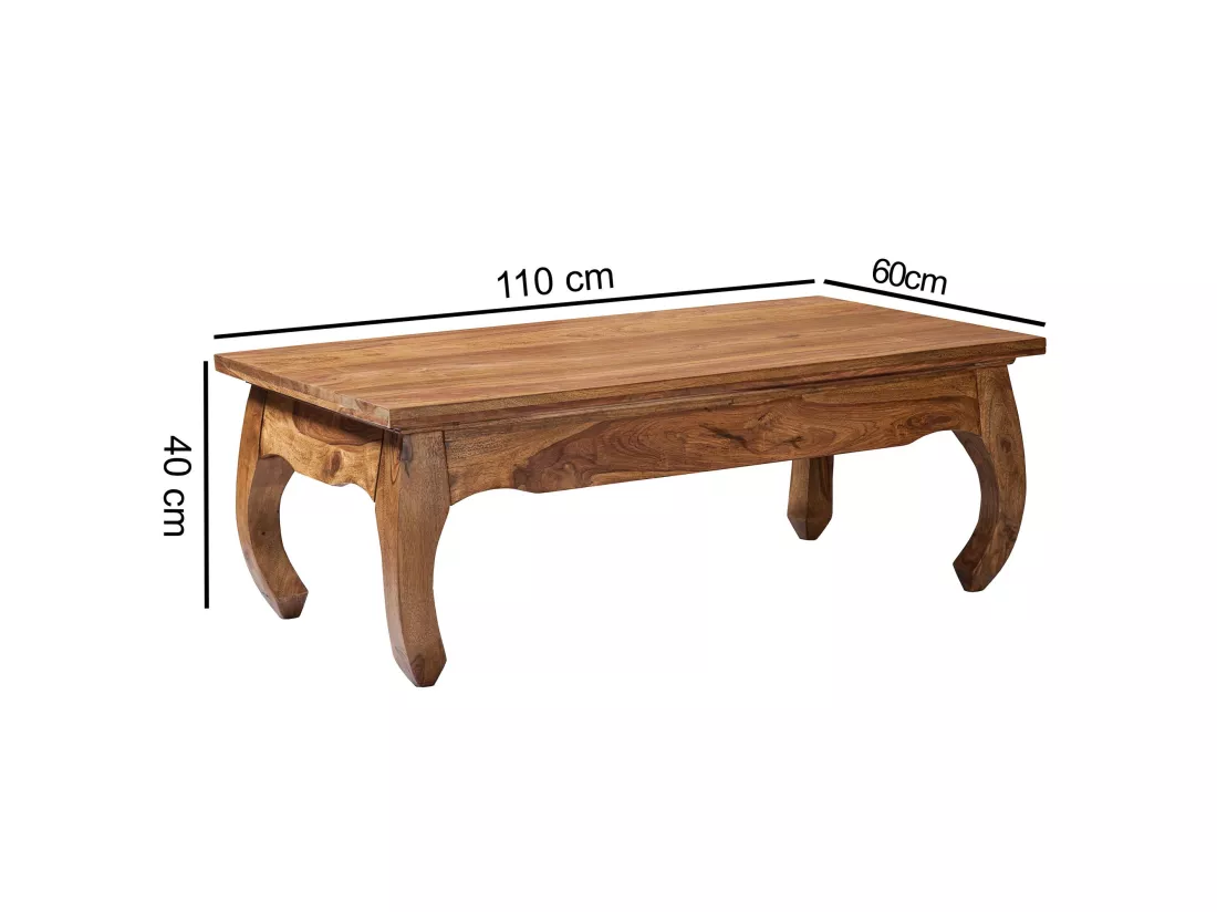Table Basse Bois Massif 110x40x60cm Table d'appoint Table de salon