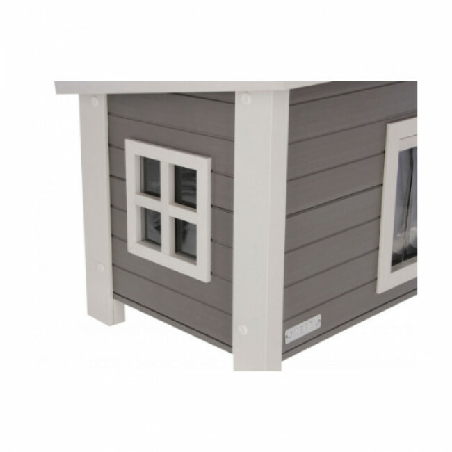 Maison en plastique et bois pour chat Eli
