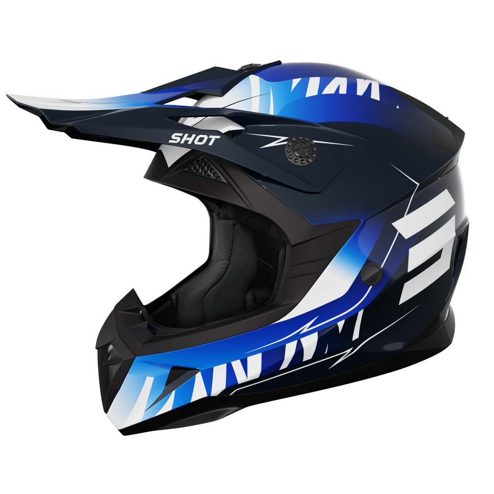 Shot - Casque enfant Pulse Kid X-Trem Noir / Bleu / Blanc / Brillant