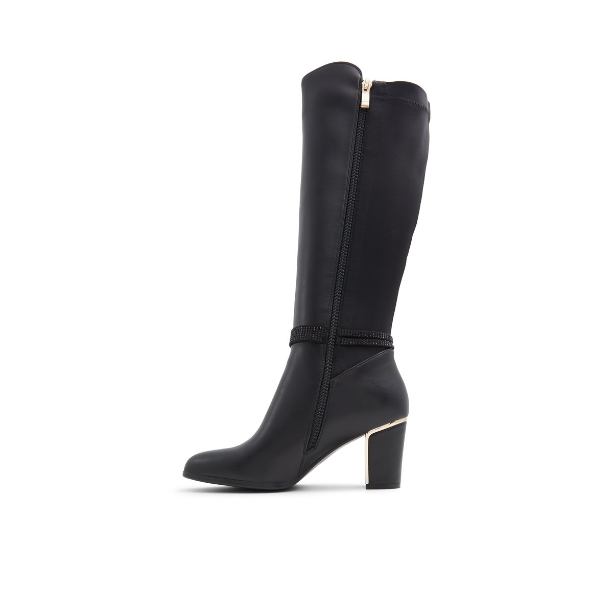 AQUA-MODA-Rheildan-Bottes habillées au genou - Talon Bloc - Noir