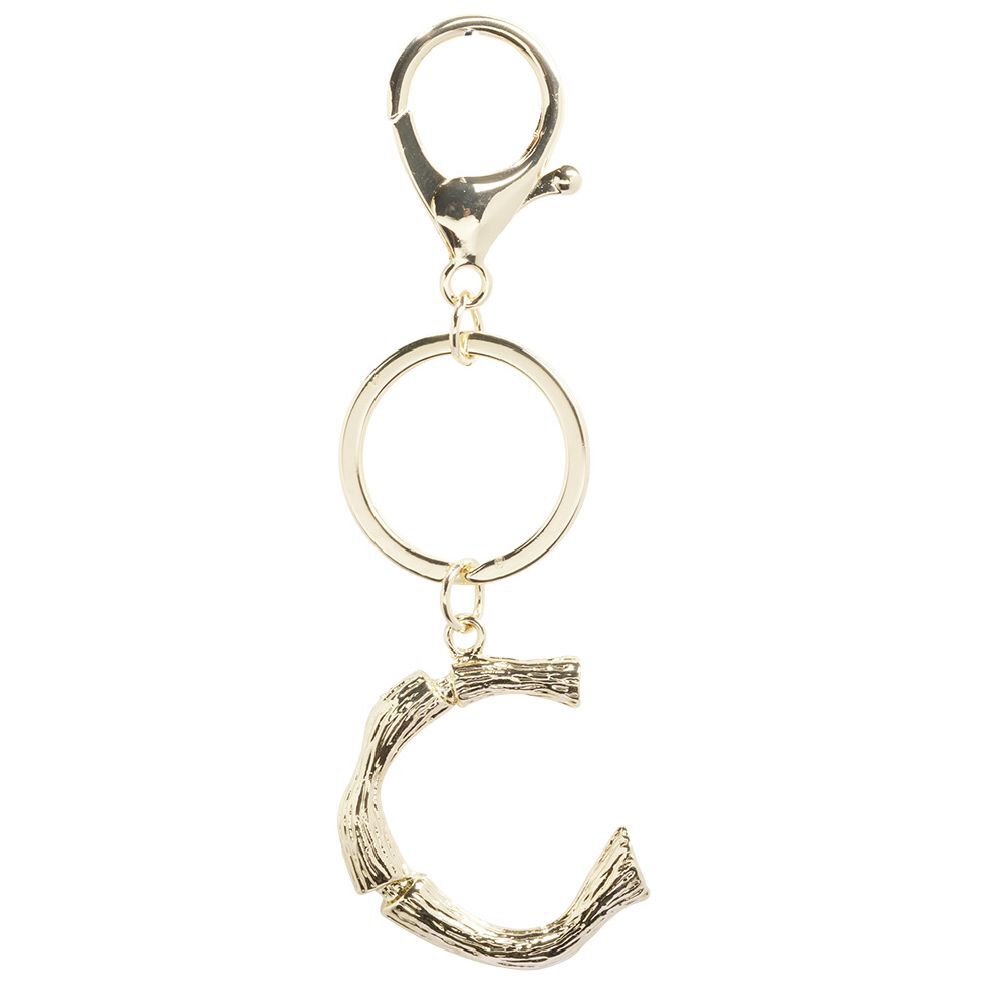 Porte clé lettre alphabet dorée