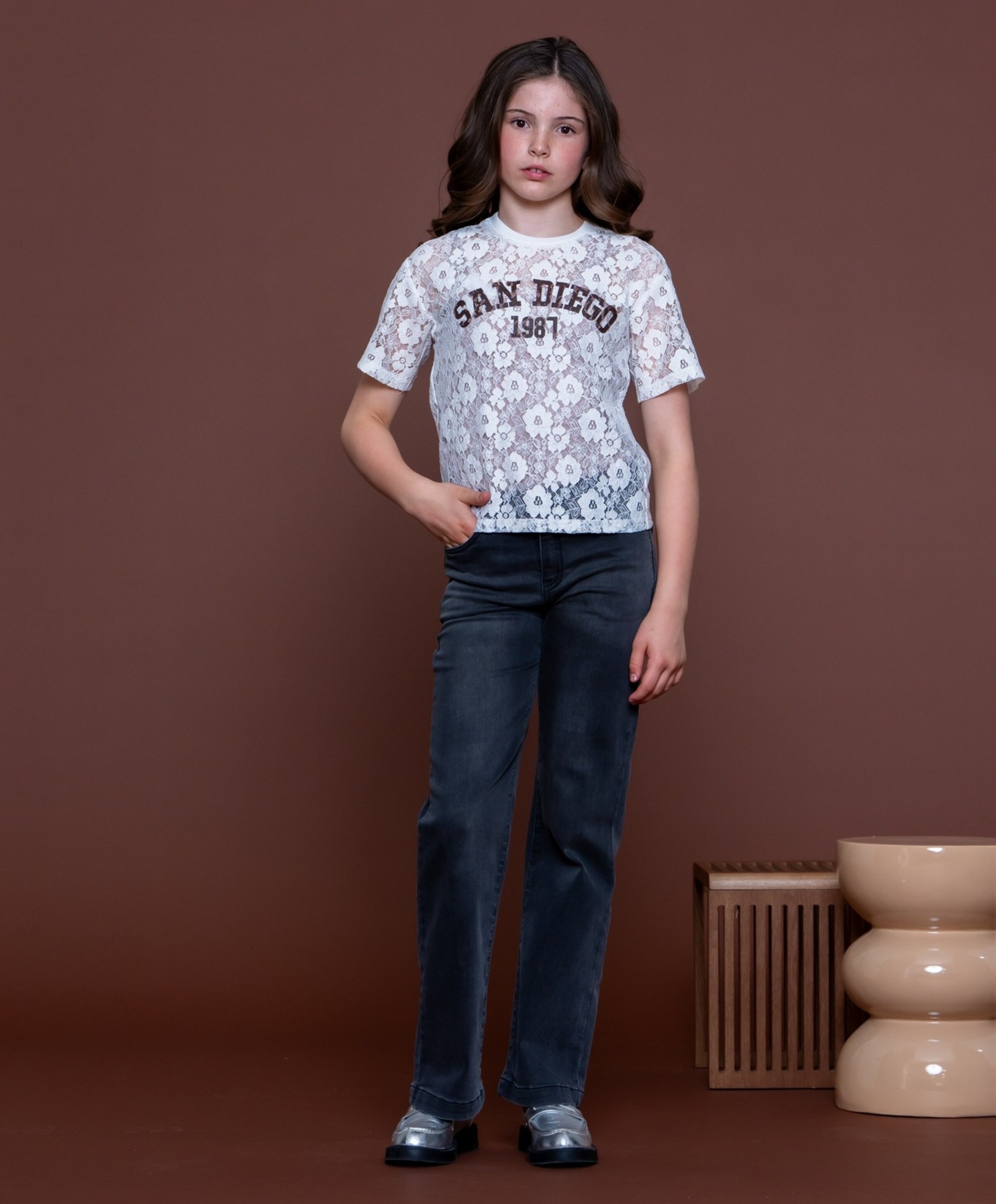 Geisha Jeans jogg meisjes jeans grijs