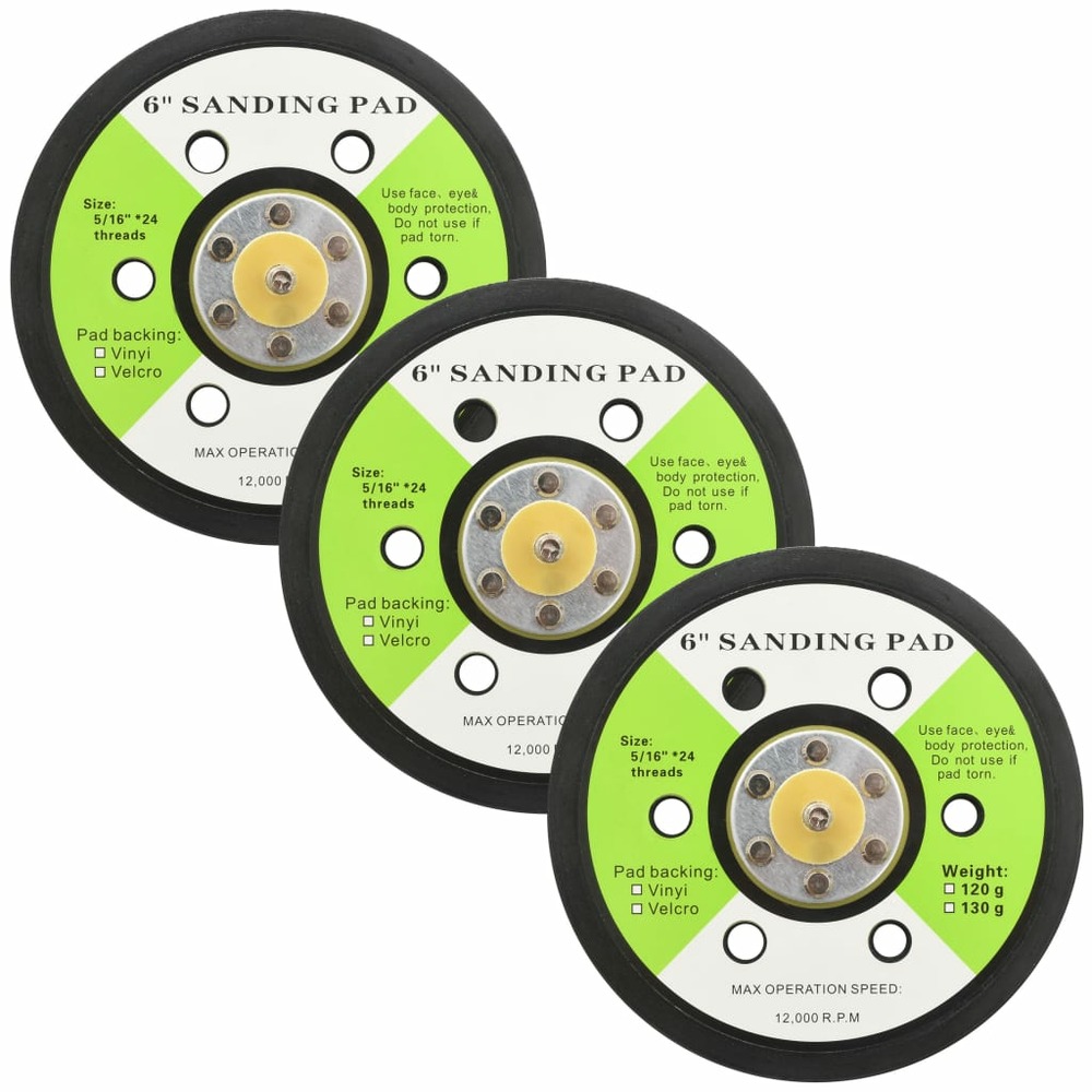 Disques abrasifs avec 6 trous 3 pcs 15 cm