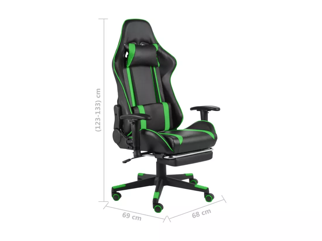 Chaise de jeu pivotante avec repose-pied Vert PVC